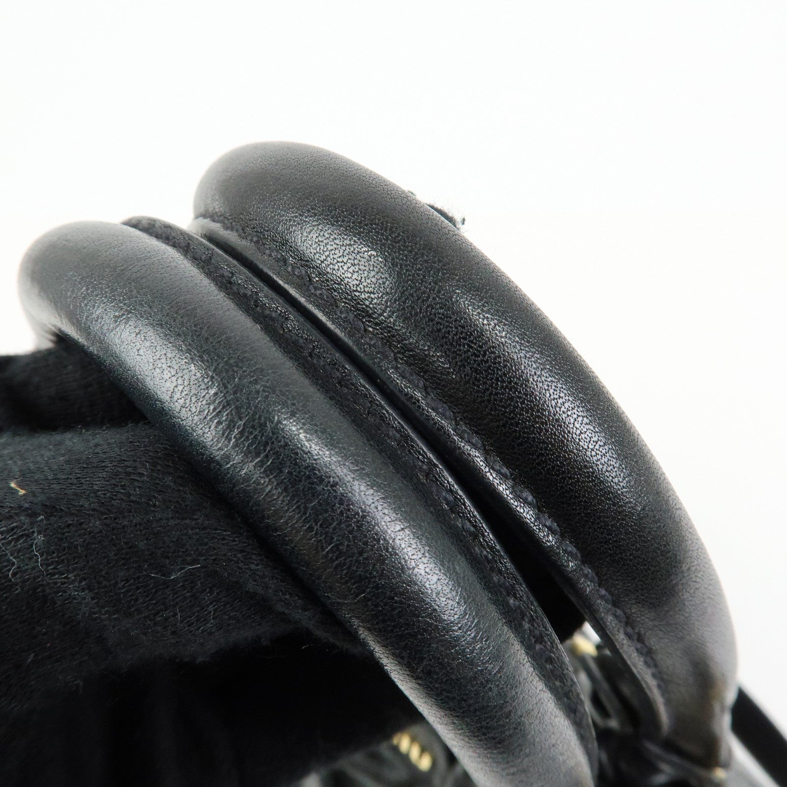 MIU MIU Vitello Lux Leather 2Way Bag Hand Bag Shoulder Bag Black