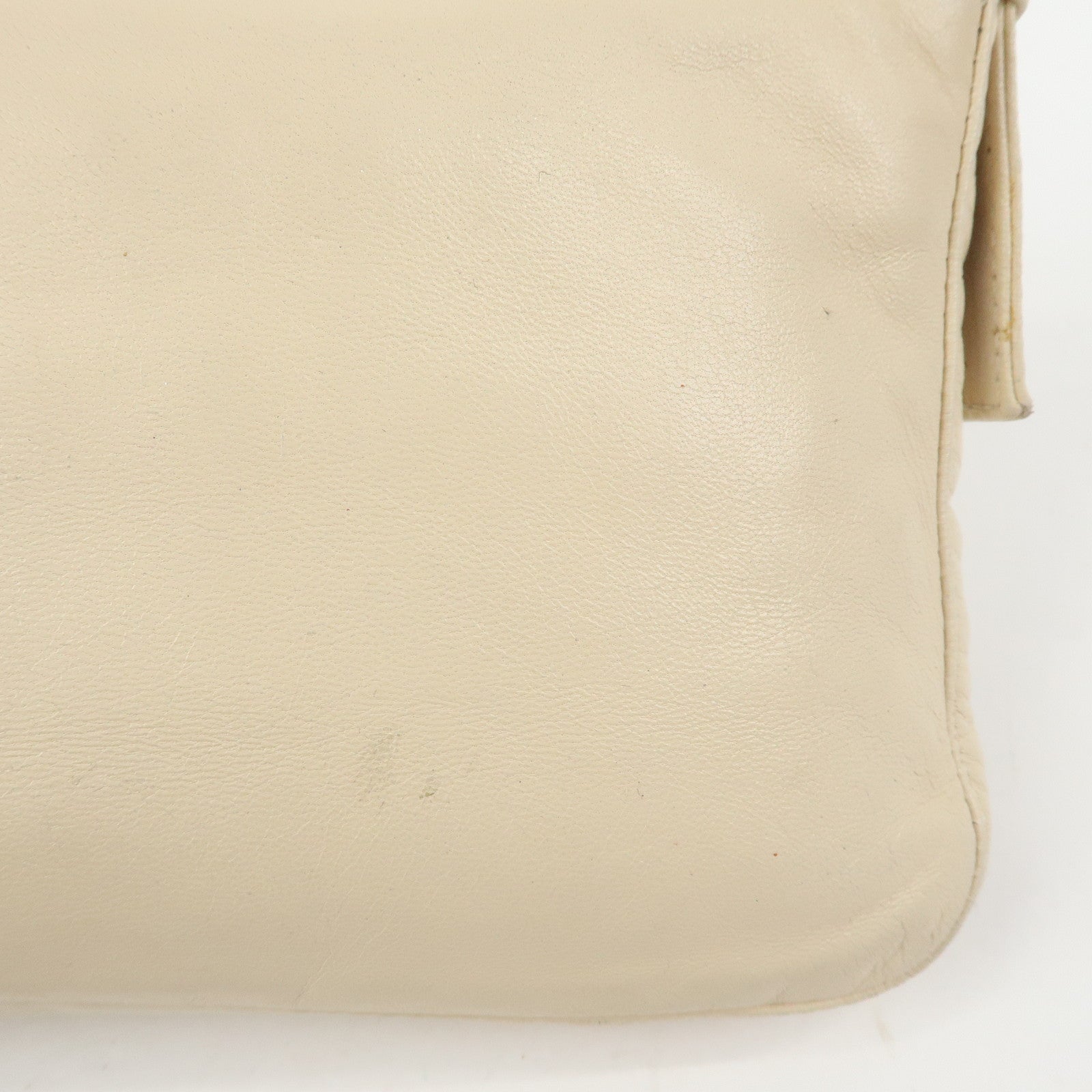 FENDI Mamma Baguette Nappa Leather Shoulder Bag Hand Bag Ivory