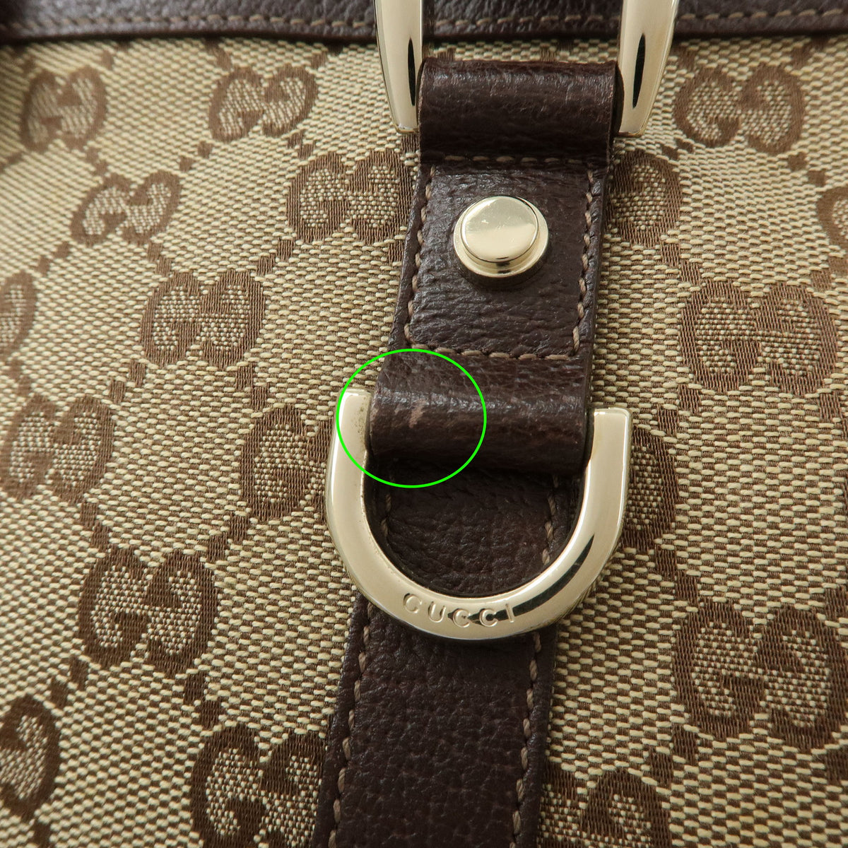 GUCCI Abbey GG Canvas Leather Tote Bag Hand Bag Beige Brown 141470