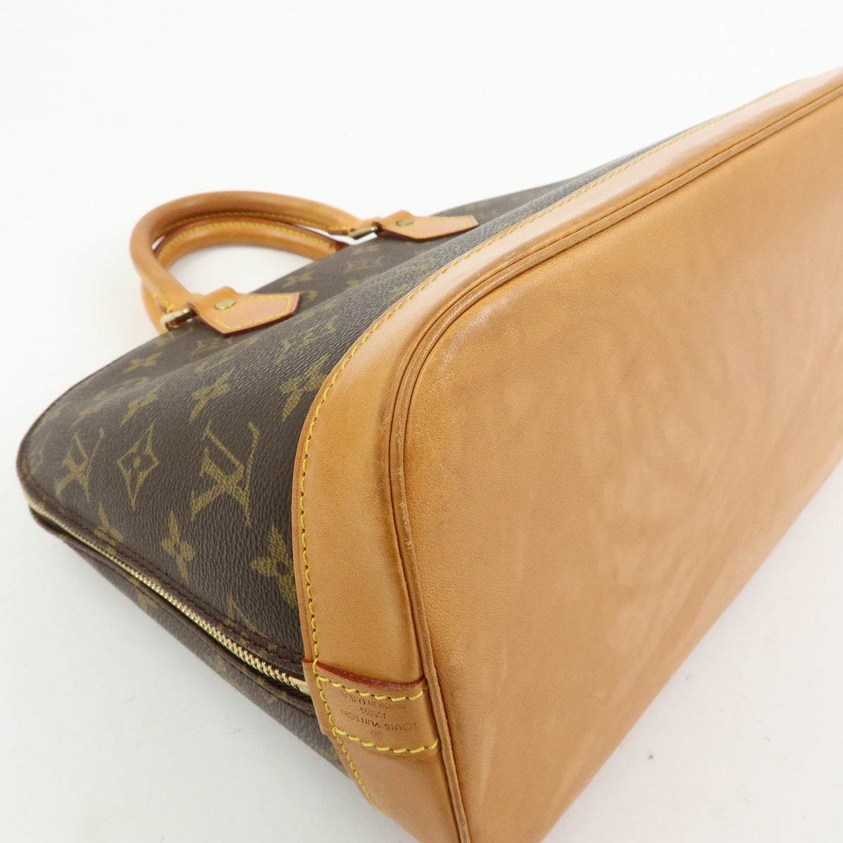 Louis Vuitton Monogram Alma PM Canvas Leather Hand Bag Brown M51130