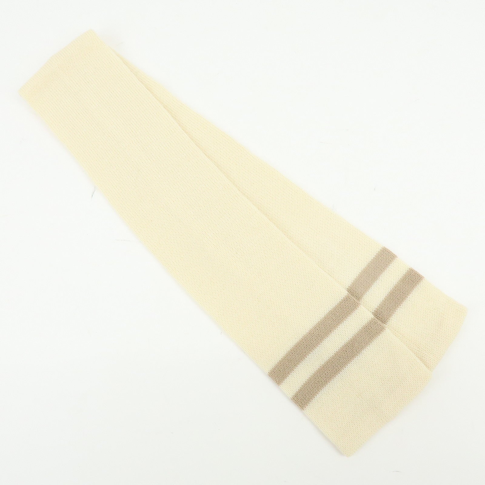 CELINE Logo Wool Acrylic Scarf with Scarf Case White Mocha