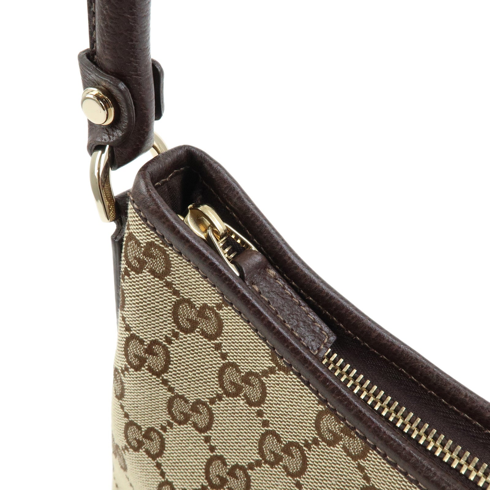 GUCCI Abby GG Canvas Leathe Shoulder Bag Hand Bag Beige Brown 130733