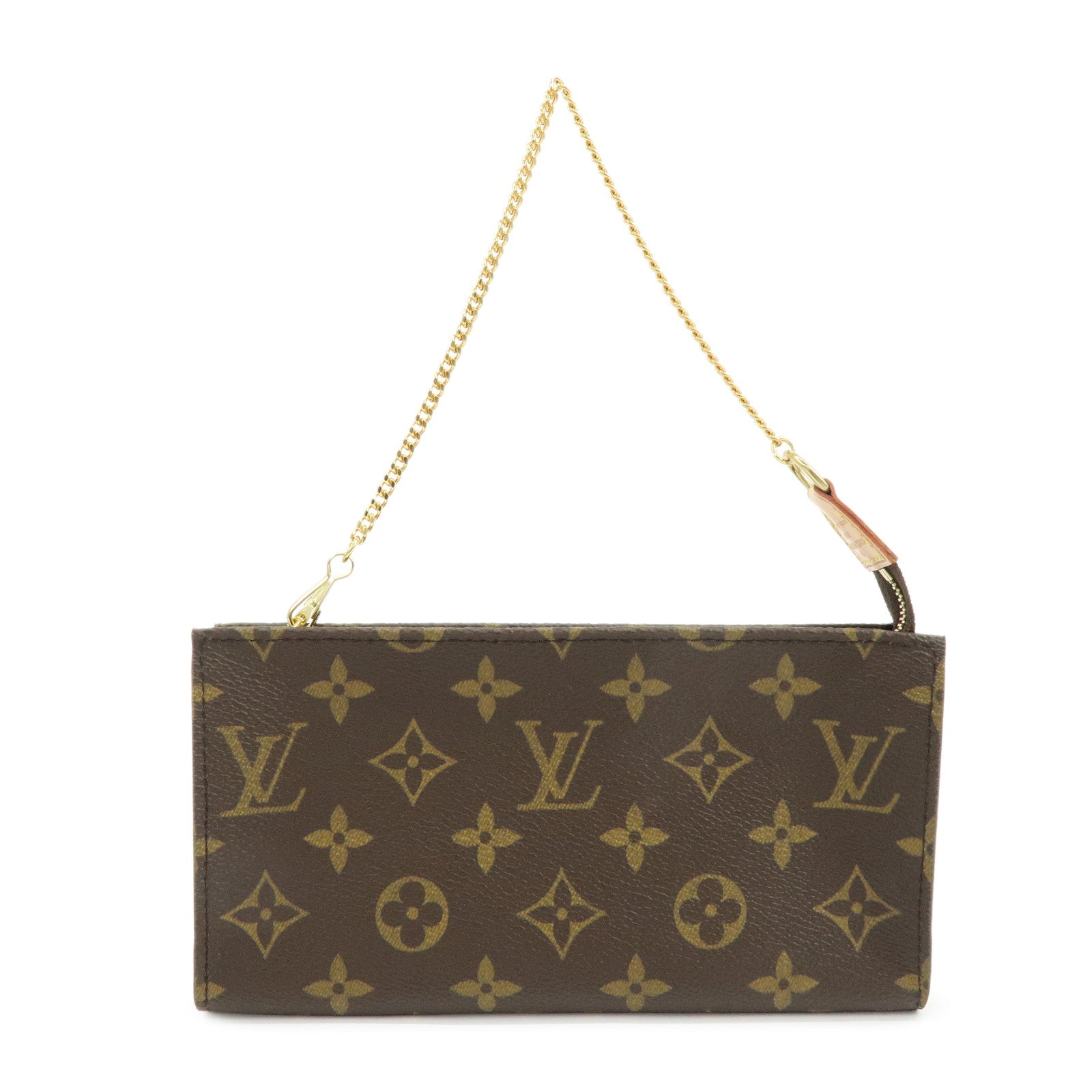 Louis Vuitton Monogram Leather Pouch for Baguette GM Brown Gold