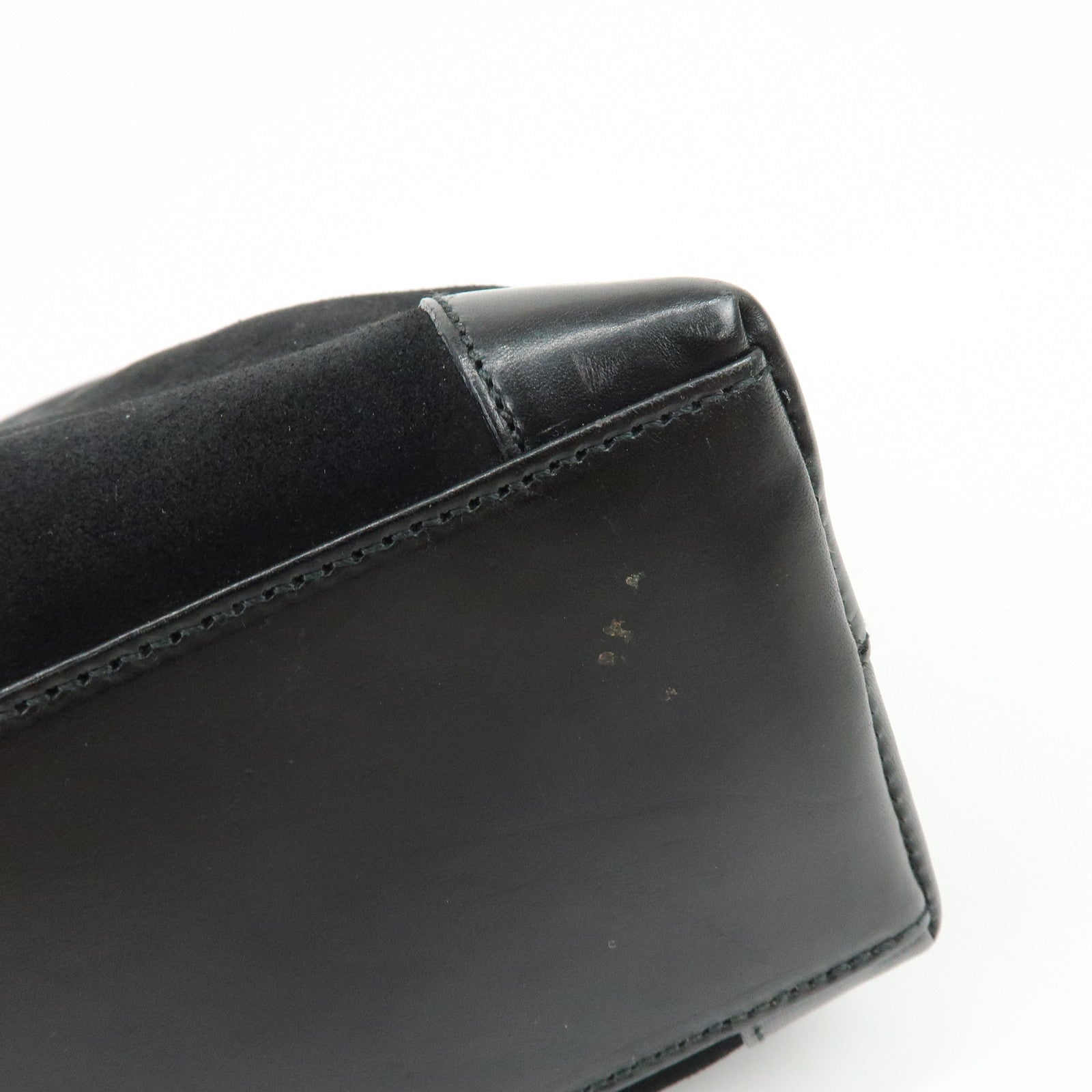 GUCCI Sherry Suede Leather Shoulder Bag Tote Bag Black 33890