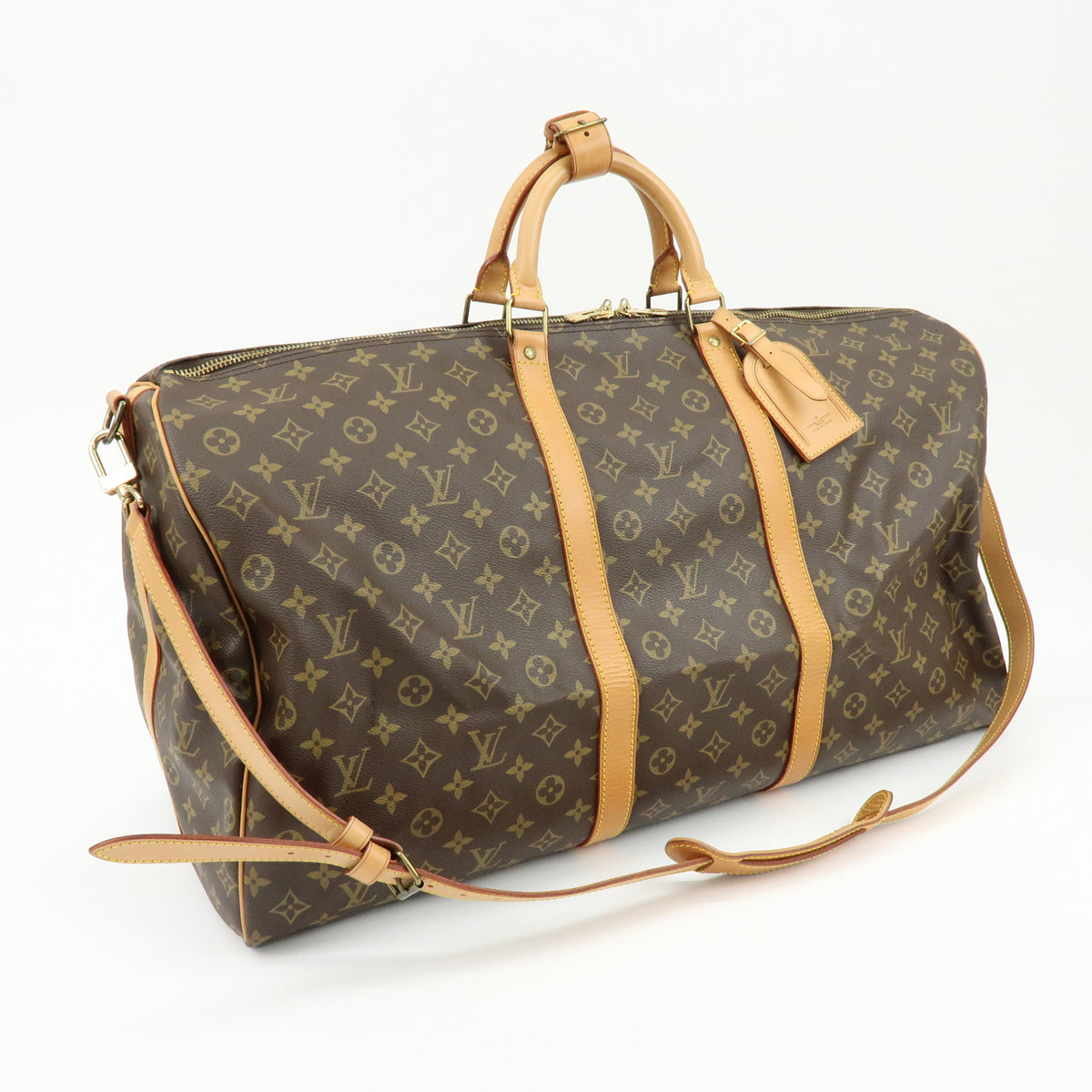 Louis Vuitton Monogram Keep All Bandouliere 60 Boston Bag Brown M41412