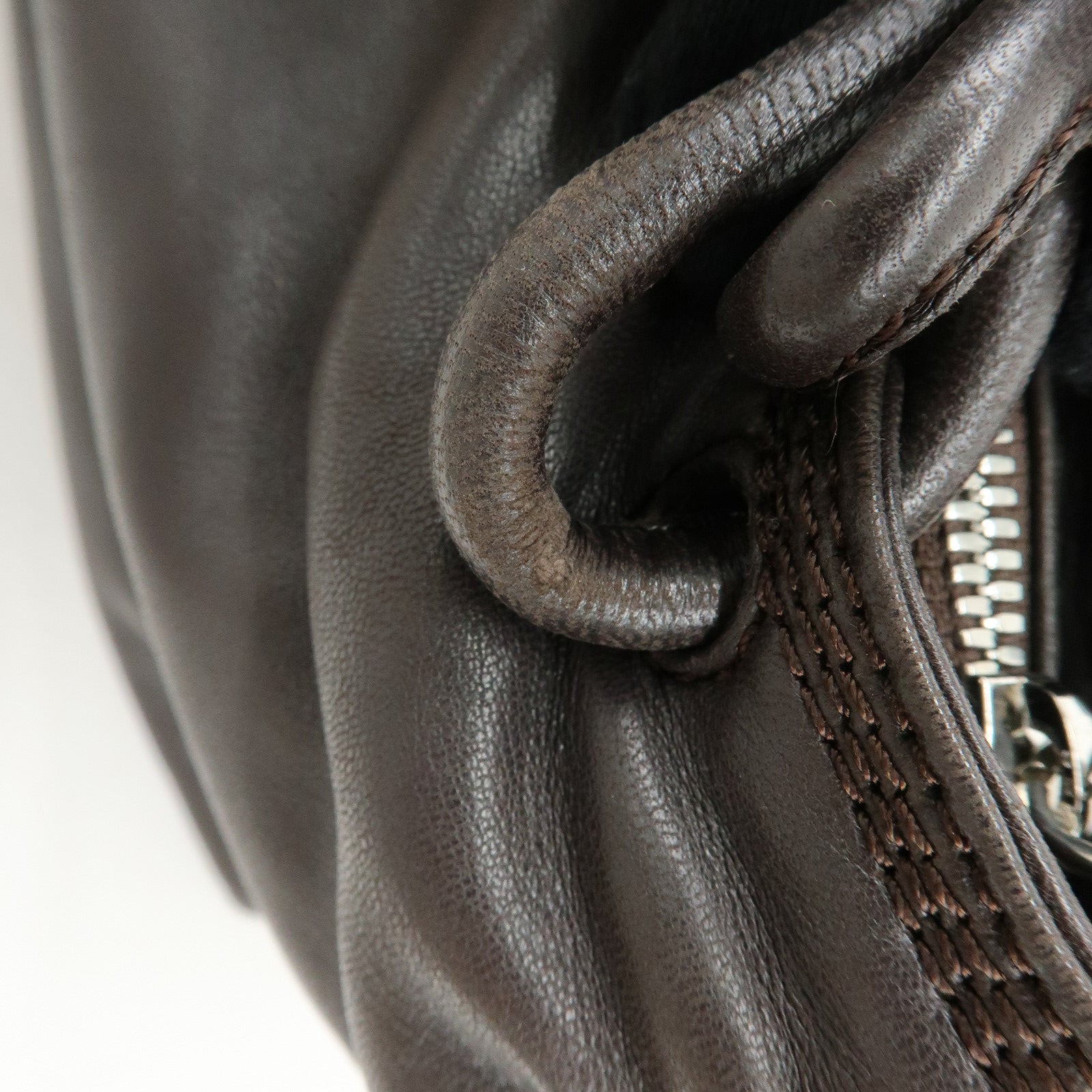 LOEWE Anagram Nappa Leather Hand Bag Shoulder Bag Dark Brown