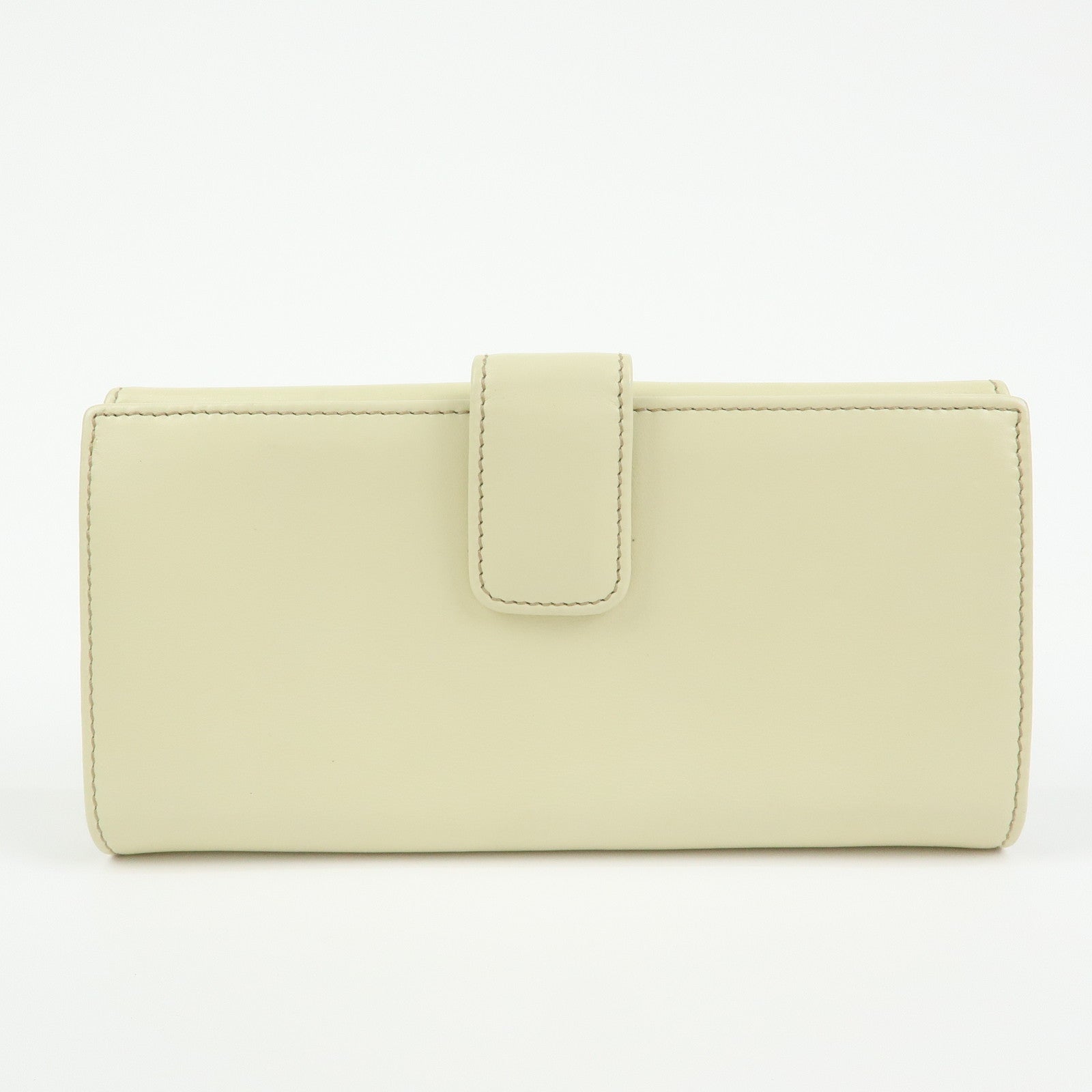 GUCCI Interlocking G Leather W Hook Long Wallet Ivory 162360