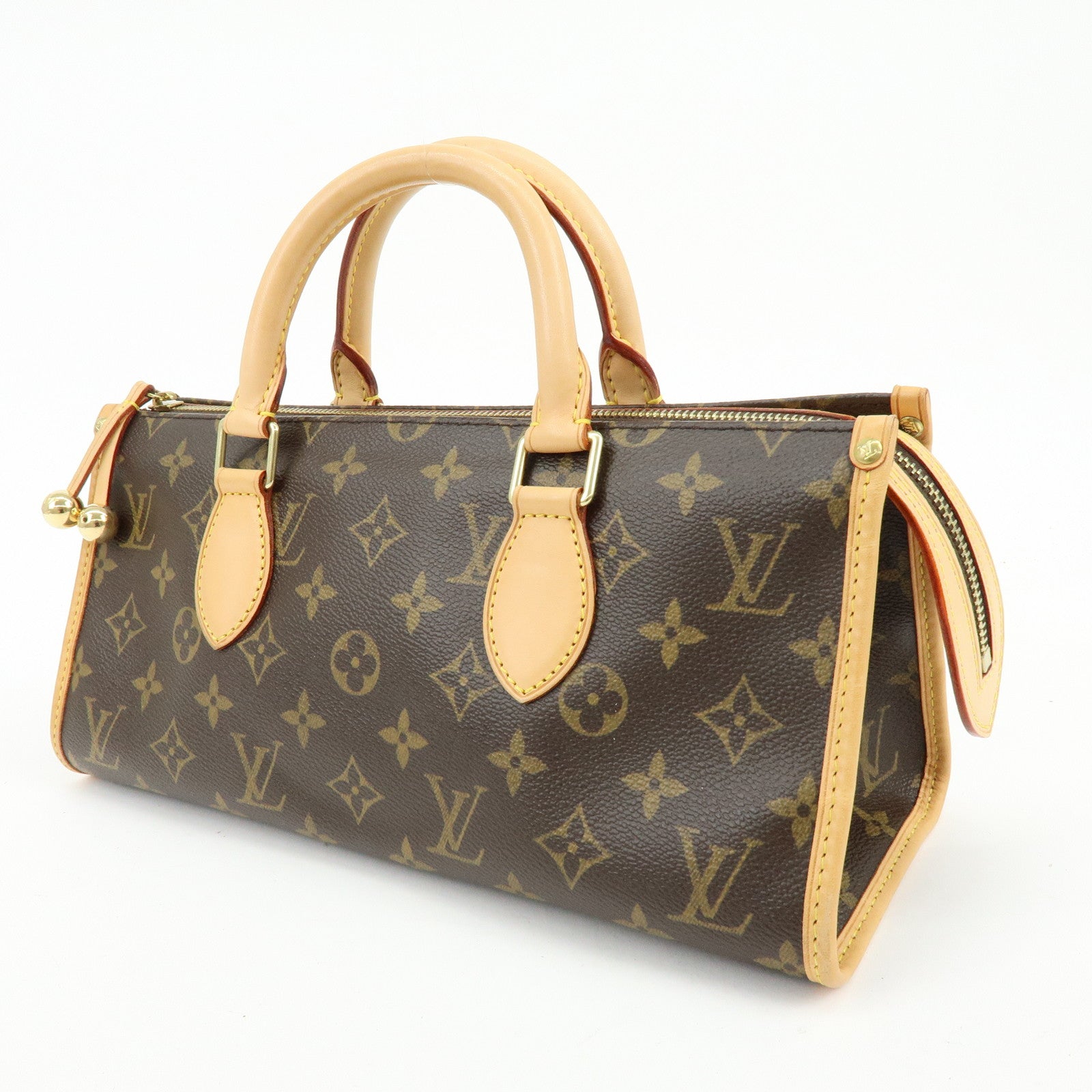 Louis Vuitton Monogram Canvas Leather Popincourt Hand Bag Brown M40009
