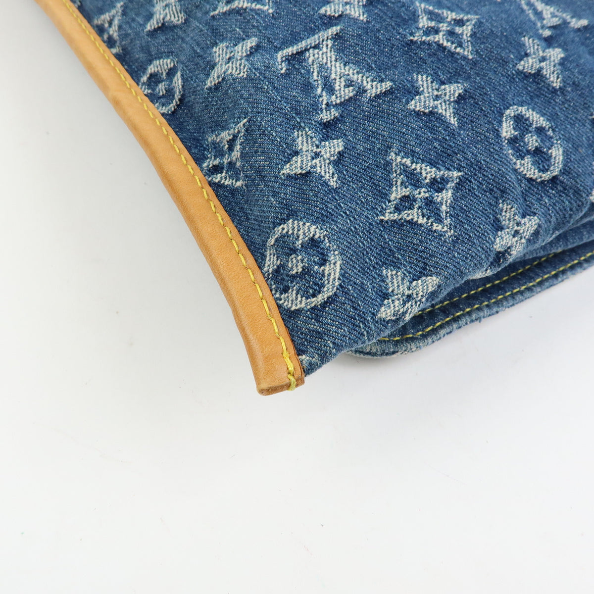 Louis Vuitton Monogram Denim Flat Shopper Tote Bag Blue M95018