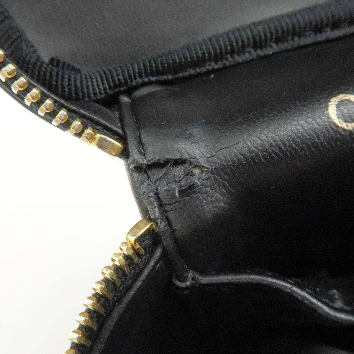 CHANEL Bicolore Lamb Skin Vanity Bag Hand Bag Black A01619