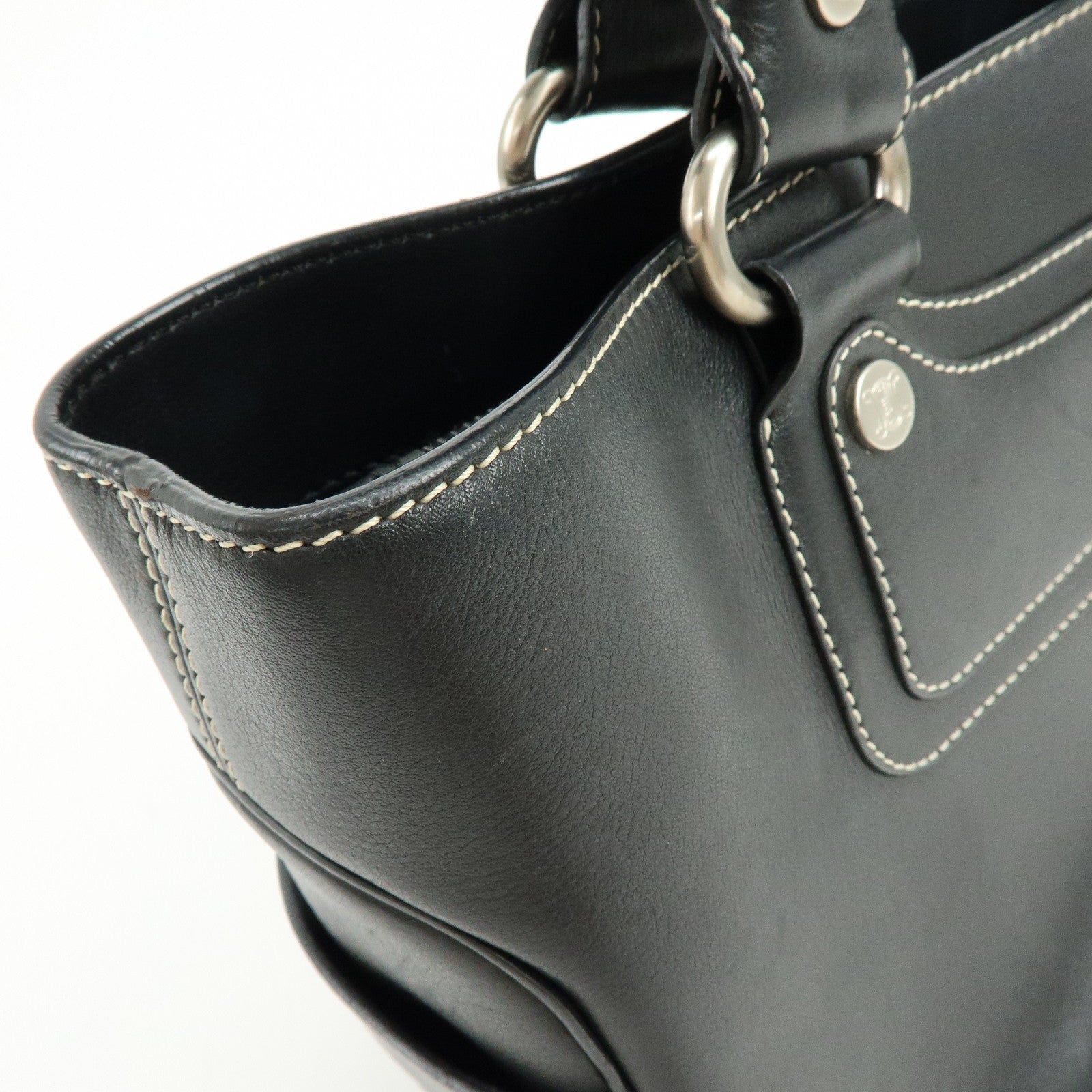 CELINE Boogie Bag Leather Hand Bag Tote Bag Black