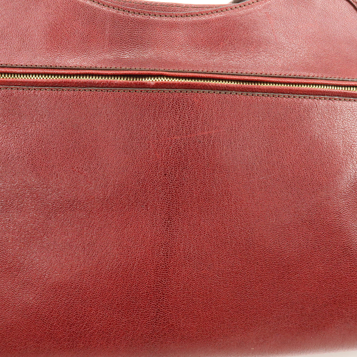 Cartier Marcello de Cartier Leather Tote Bag Hand Bag Bordeaux