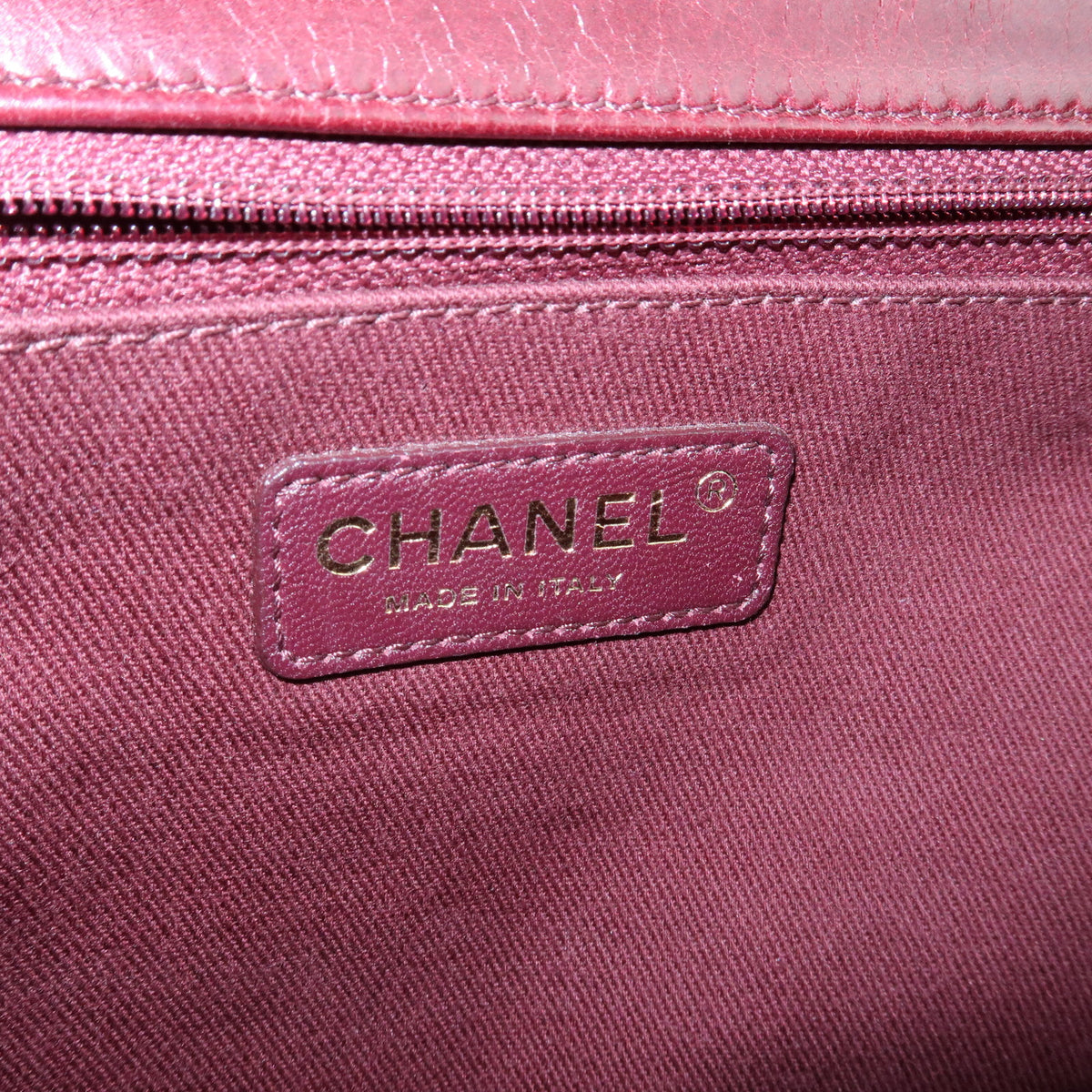 CHANEL Matelasse COCO Mark Leather Chain Shoulder Bag Burgundy