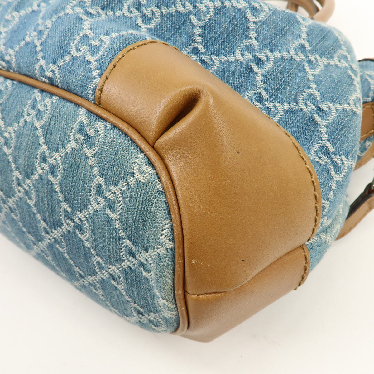 GUCCI Sukey GG Denim Leather 2Way Bag Shoulder Bag Blue 247902