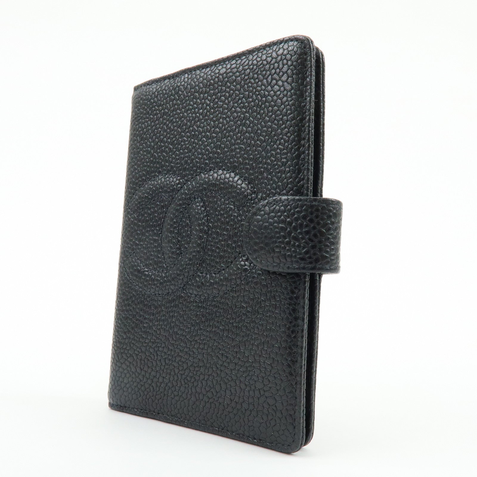 CHANEL COCO Mark Cavirskin Mini Agenda Cover Planner Cover Black A13506