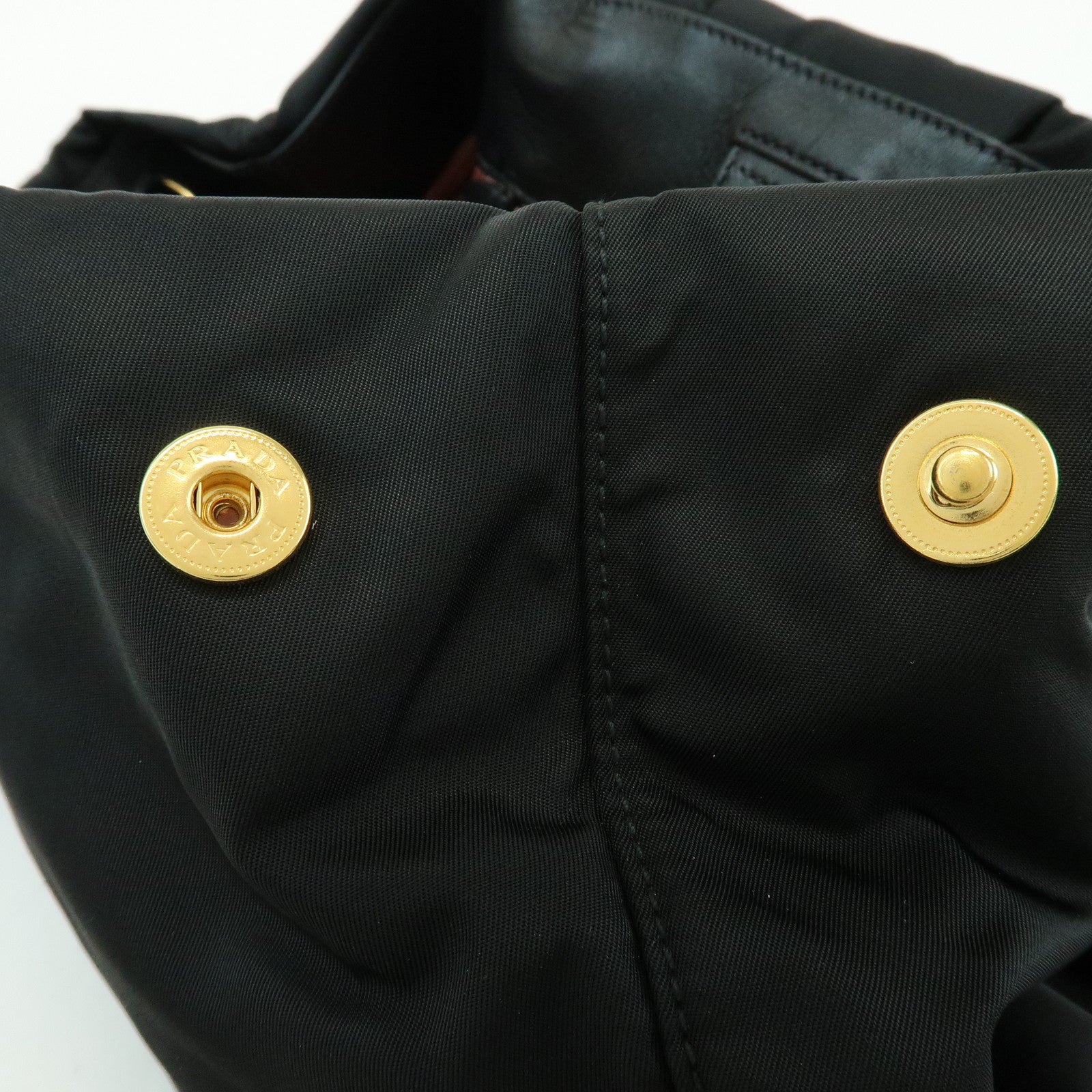 PRADA Nylon Leather Ribbon 2Way Bag Hand Bag Shoulder Bag Black