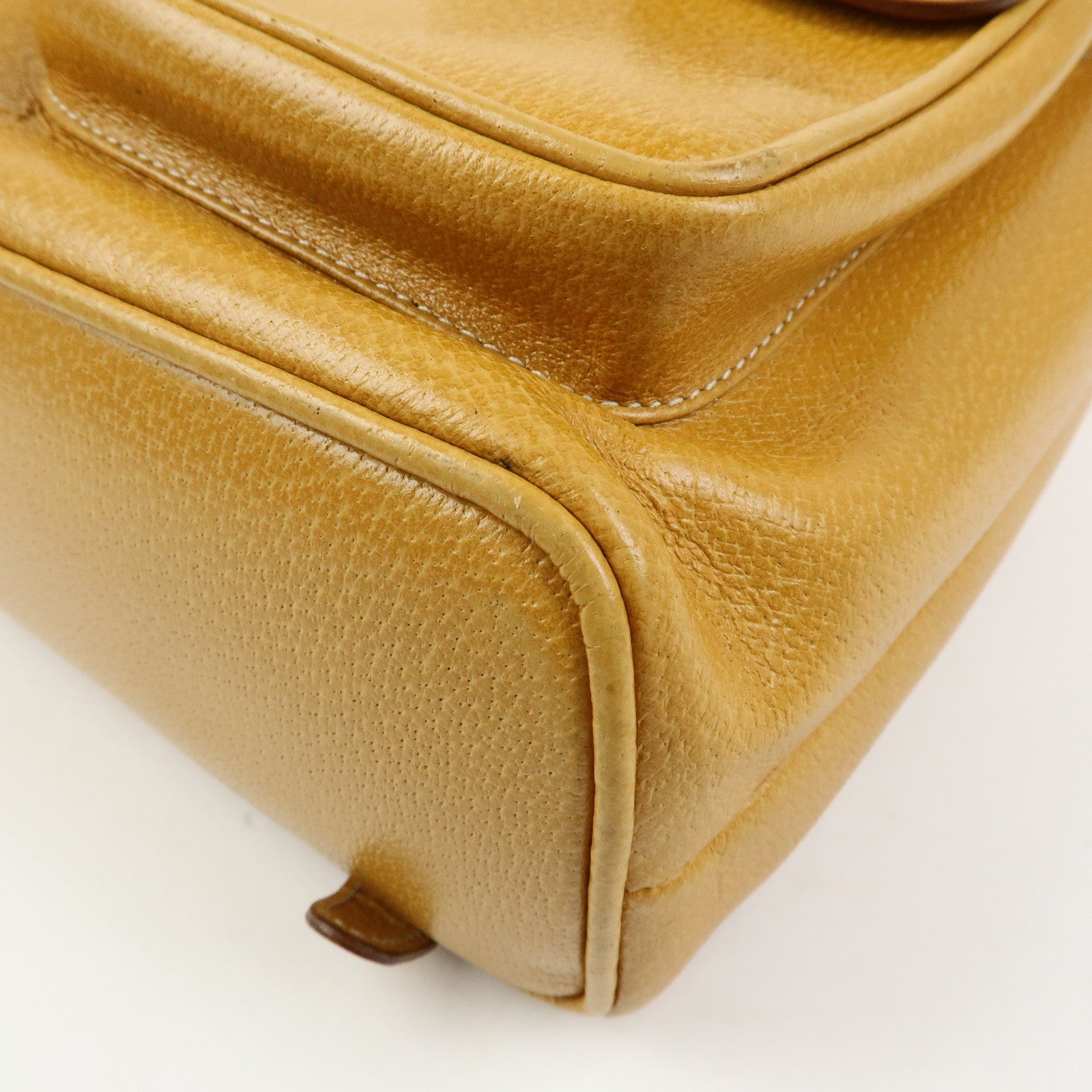 GUCCI Bamboo Leather Backpack Rucksack Mustard 003 1998 0016