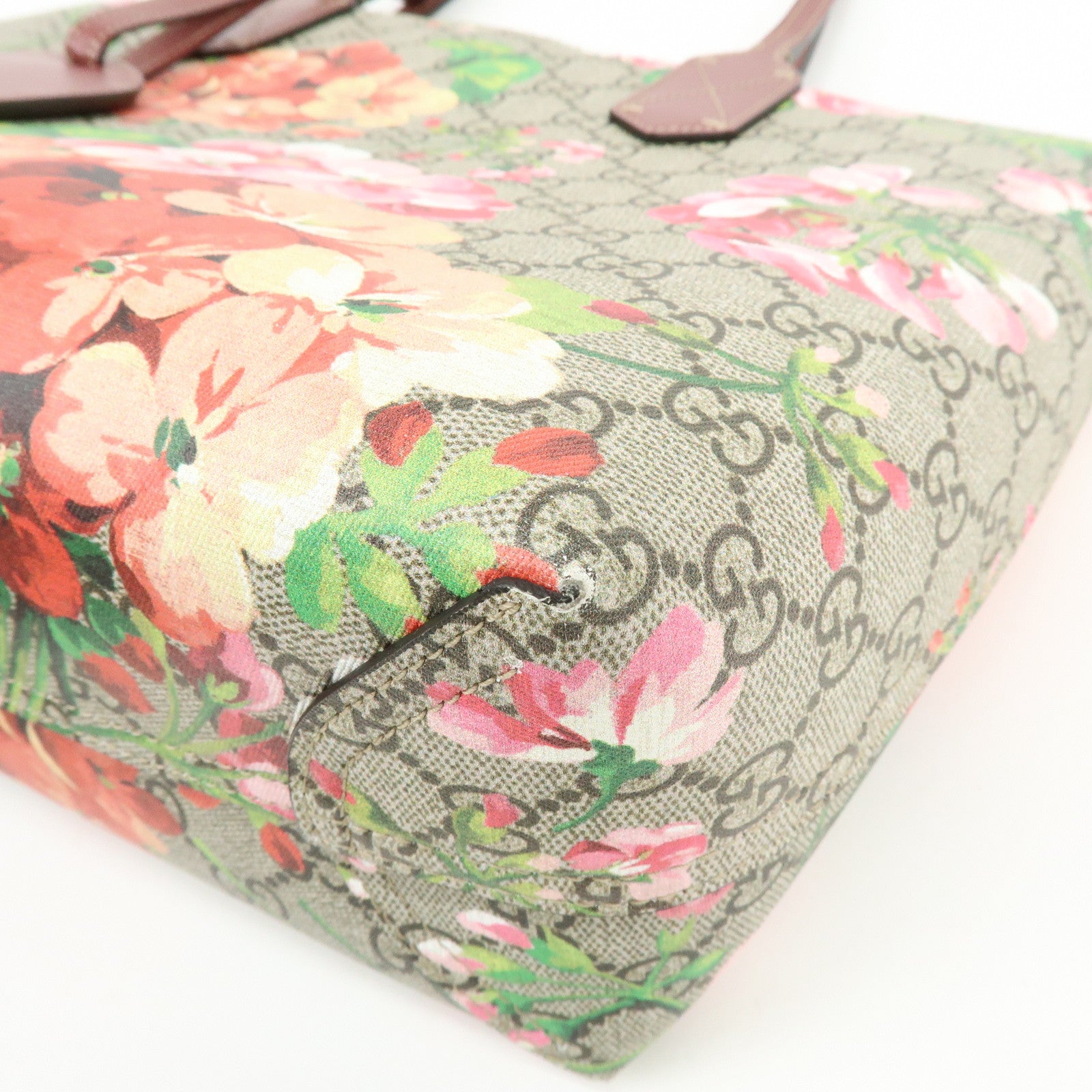 GUCCI GG Blooms GG Supreme Reversible Tote Shoulder bag 372613
