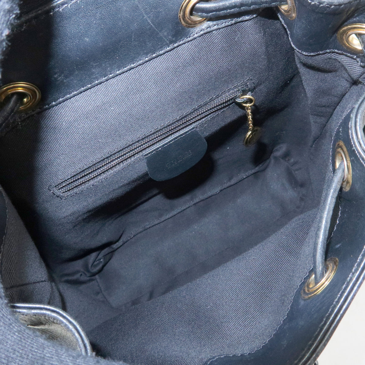 GUCCI Bamboo Sherry Leather Backpack Rucksack Black 003・2058・0044