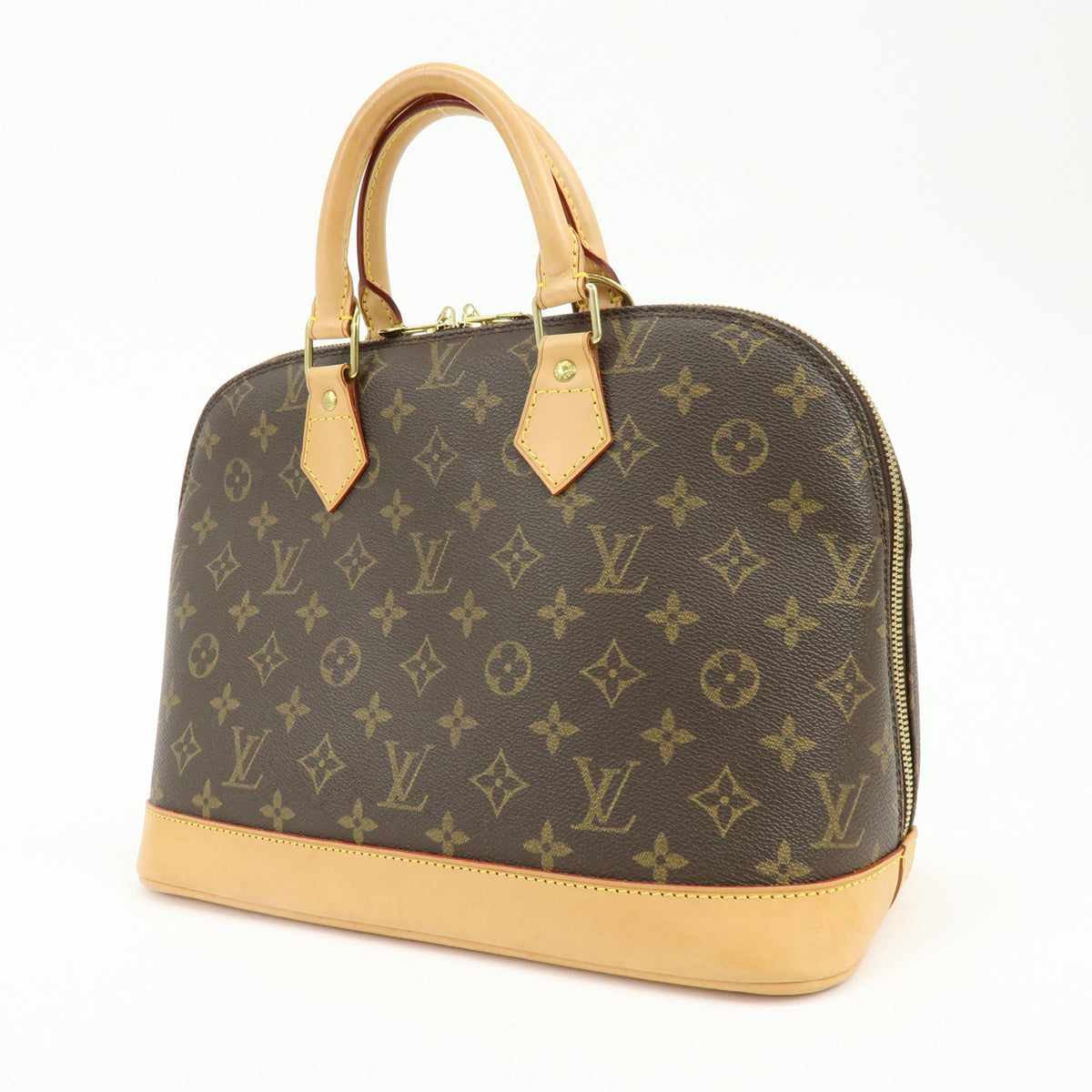 Louis Vuitton Monogram Alma Canvas Leather Hand Bag Brown M51130