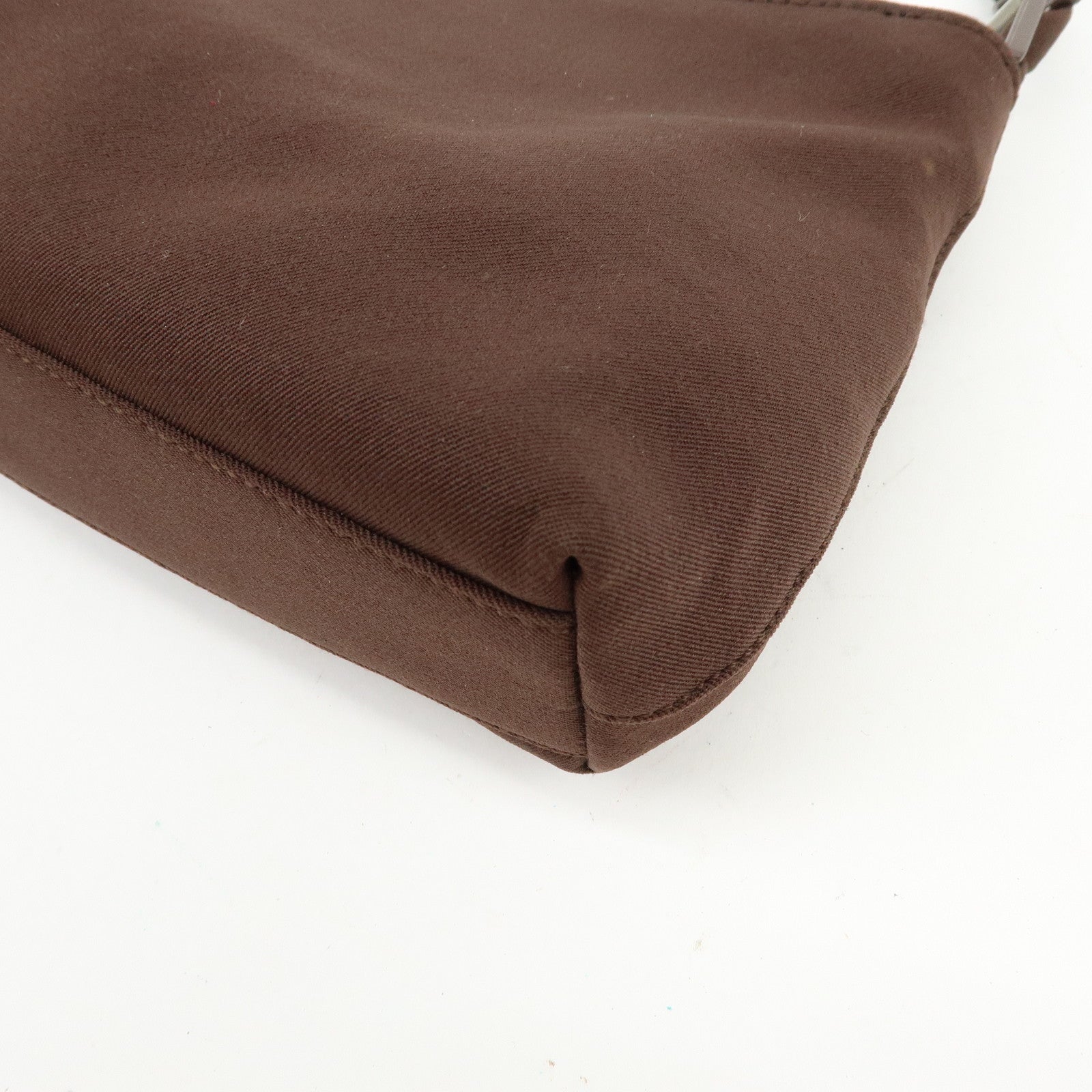Ferragamo Varra Nylon Leather Chain Shoulder Bag Hand Bag Brown