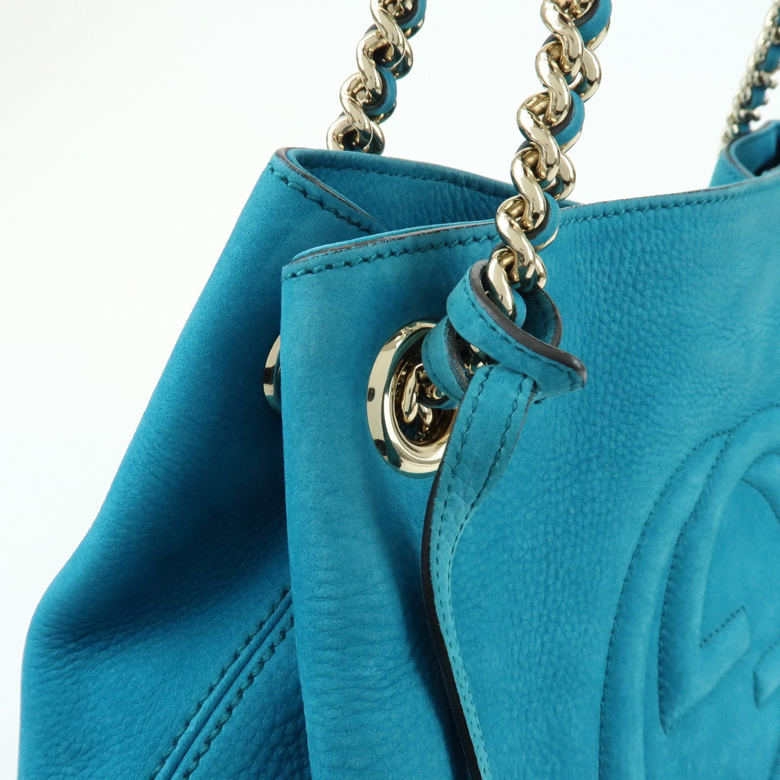 GUCCI SOHO Interlocking G Chain Shoulder Bag Blue 308982