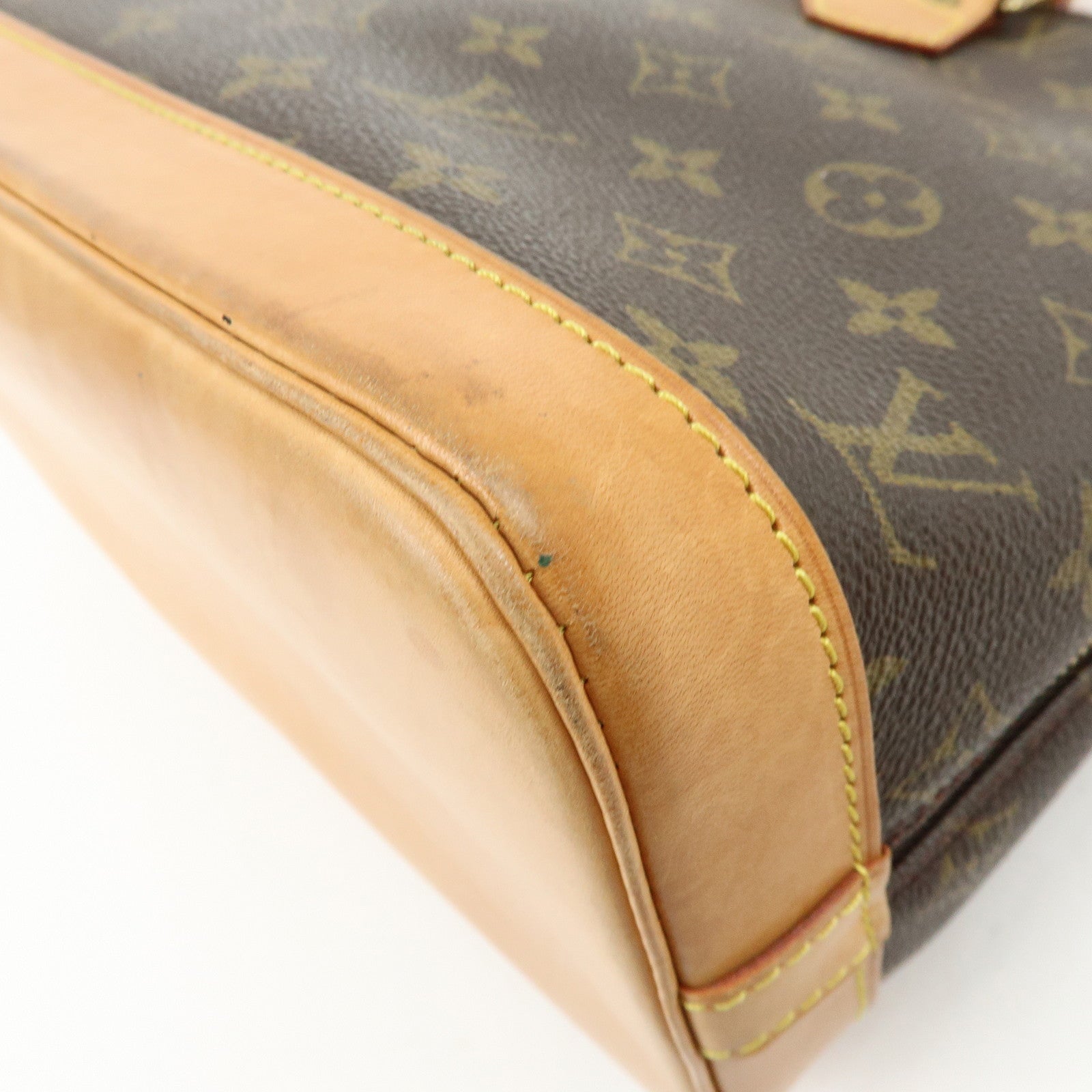 Louis Vuitton Monogram Alma PM Canvas Leather Hand Bag Brown M51130