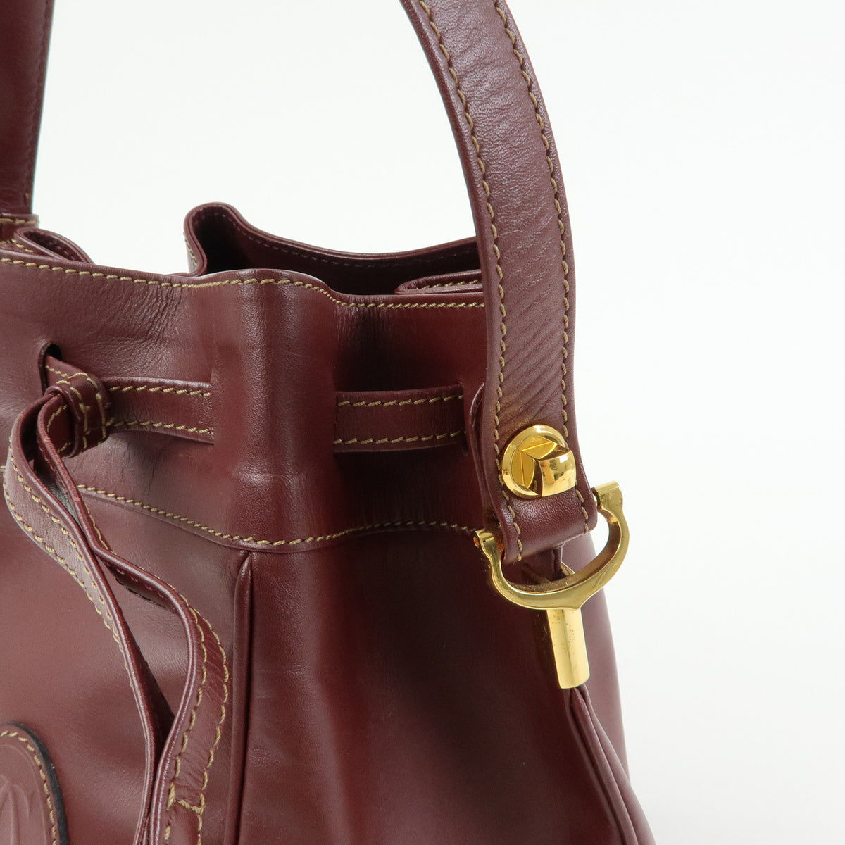 Cartier Must de Cartier Leather Shoulder Bag Crossbody Bag Bordeaux