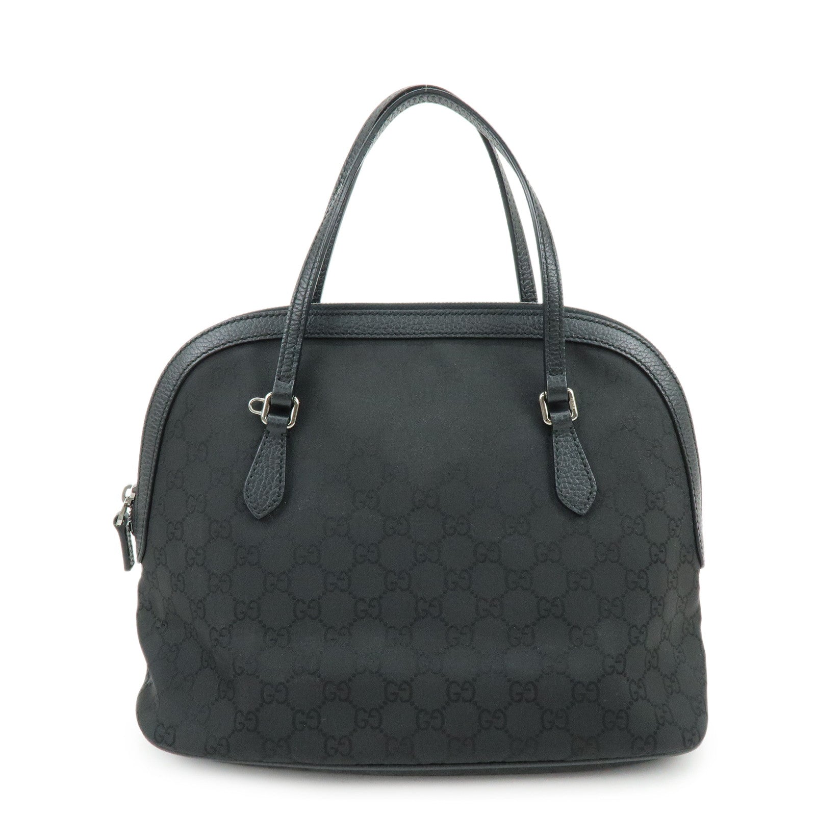 GUCCI GG Nylon Leather 2Way Bag Hand Shoulder Bag Black 420023