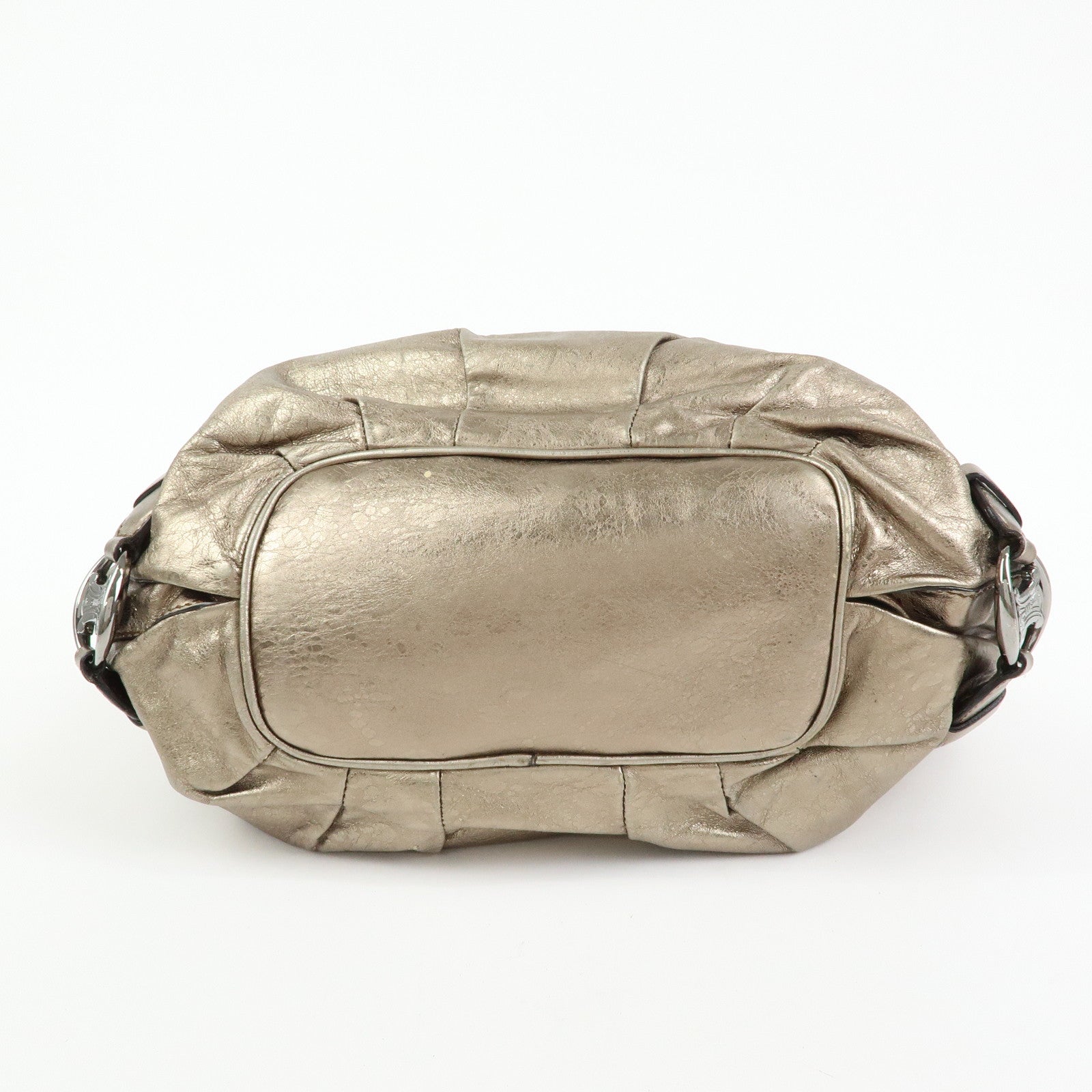 Celine Bittersweet Leather Shoulder Bag Hand Bag Hobo Bag Gold
