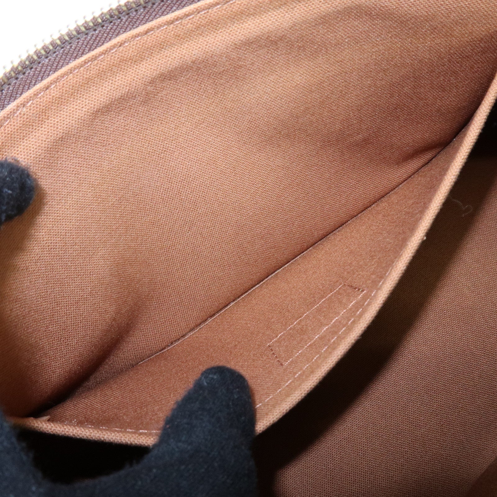 Louis Vuitton Monogram Canvas Leather Popincourt Hand Bag Brown M40009