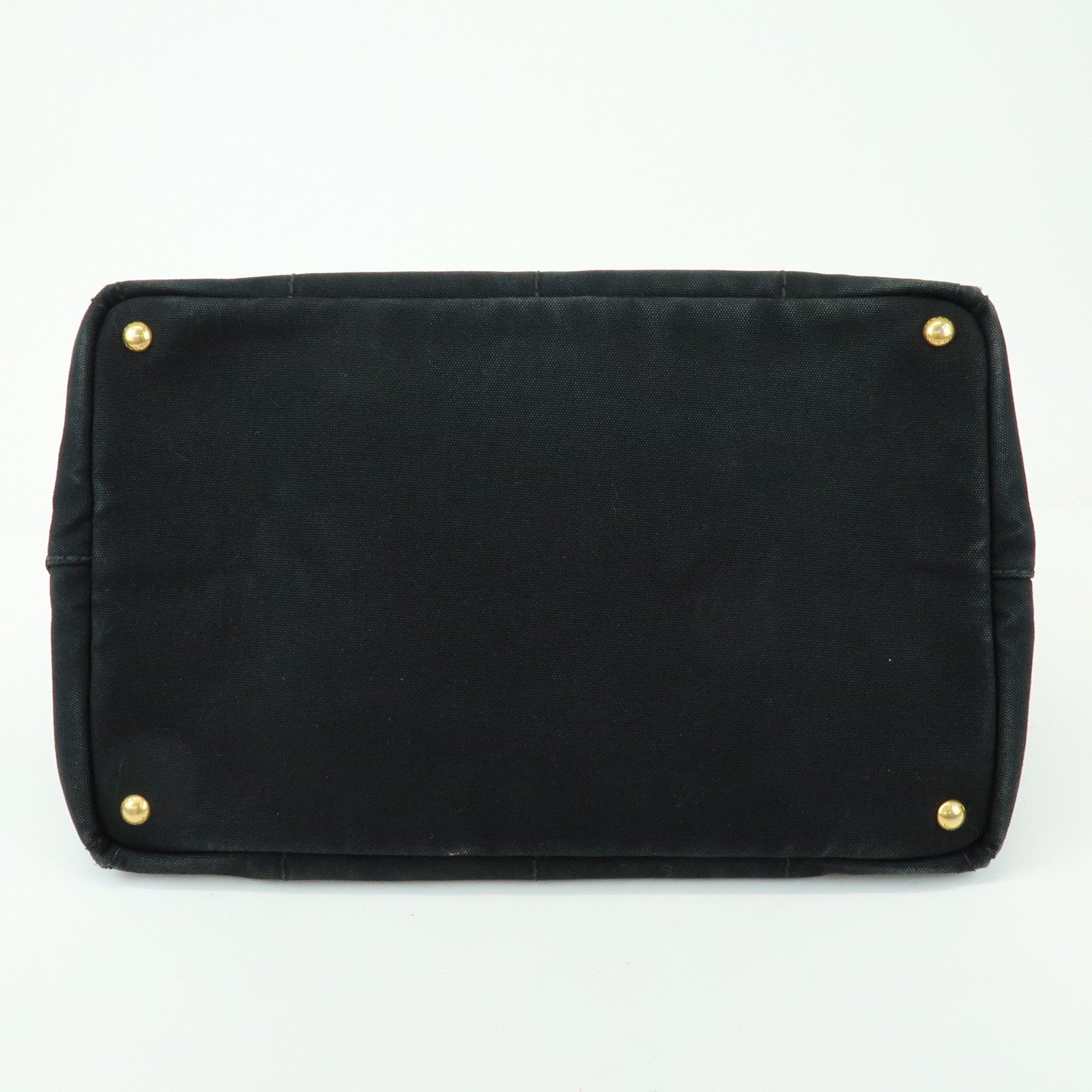PRADA Triangle Logo Canapa Large Canvas Tote Bag Black B1872B