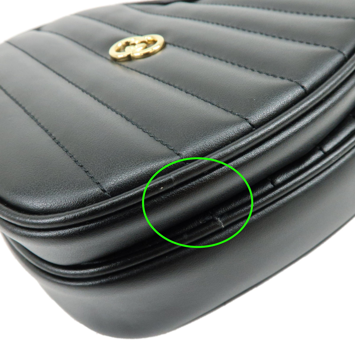 GUCCI Interlocking G Leather Shoulder Bag Crossbody Bag Black 751628