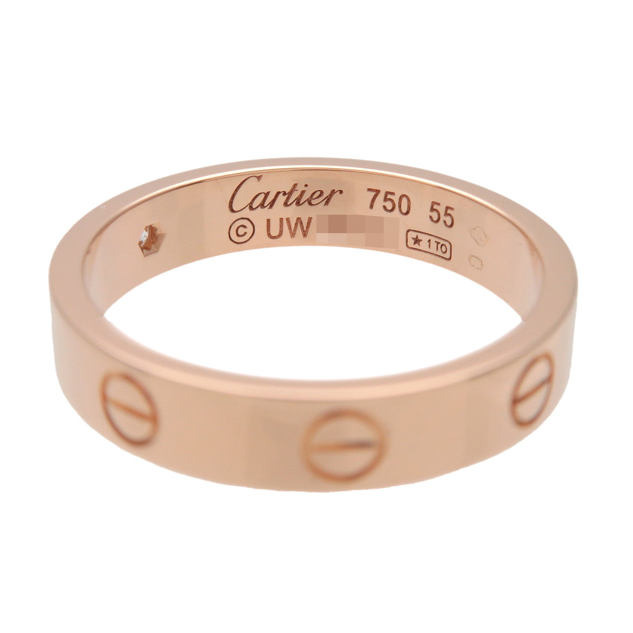 Cartier Mini Love 1P Diamond Ring K18 750PG #55 US7.25 EU55 HK16