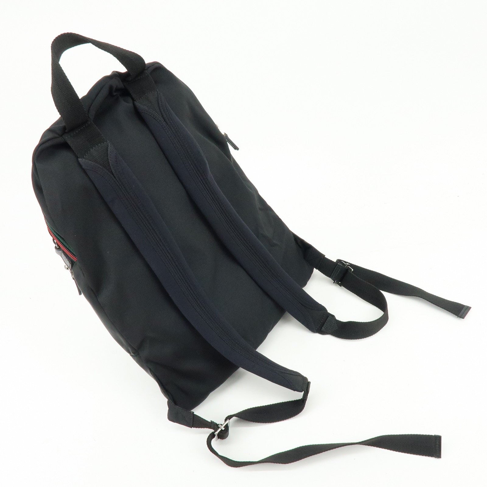 GUCCI Sherry Canvas Leather Backpack Rucksack Black 122349