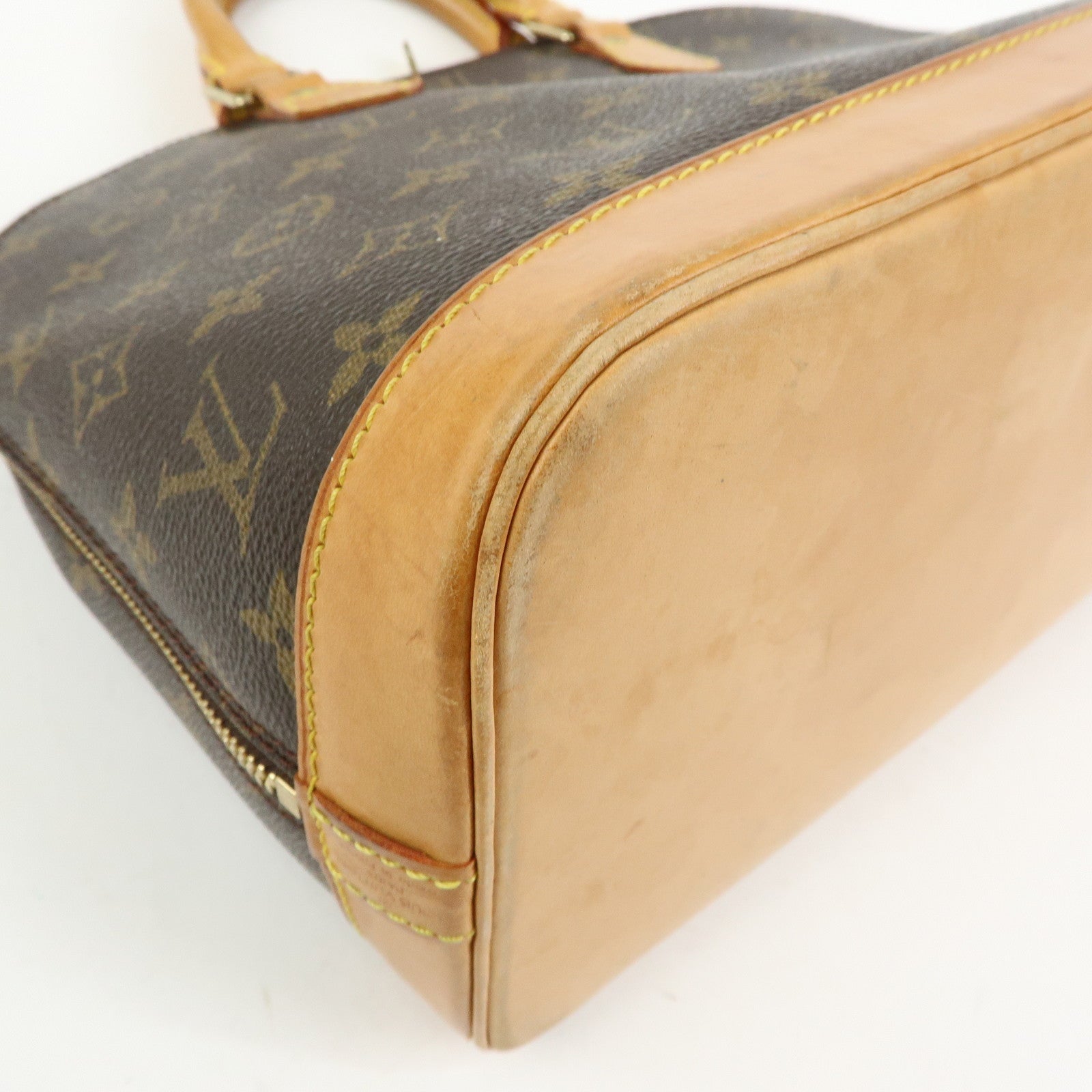 Louis Vuitton Monogram Alma PM Canvas Leather Hand Bag Brown M51130