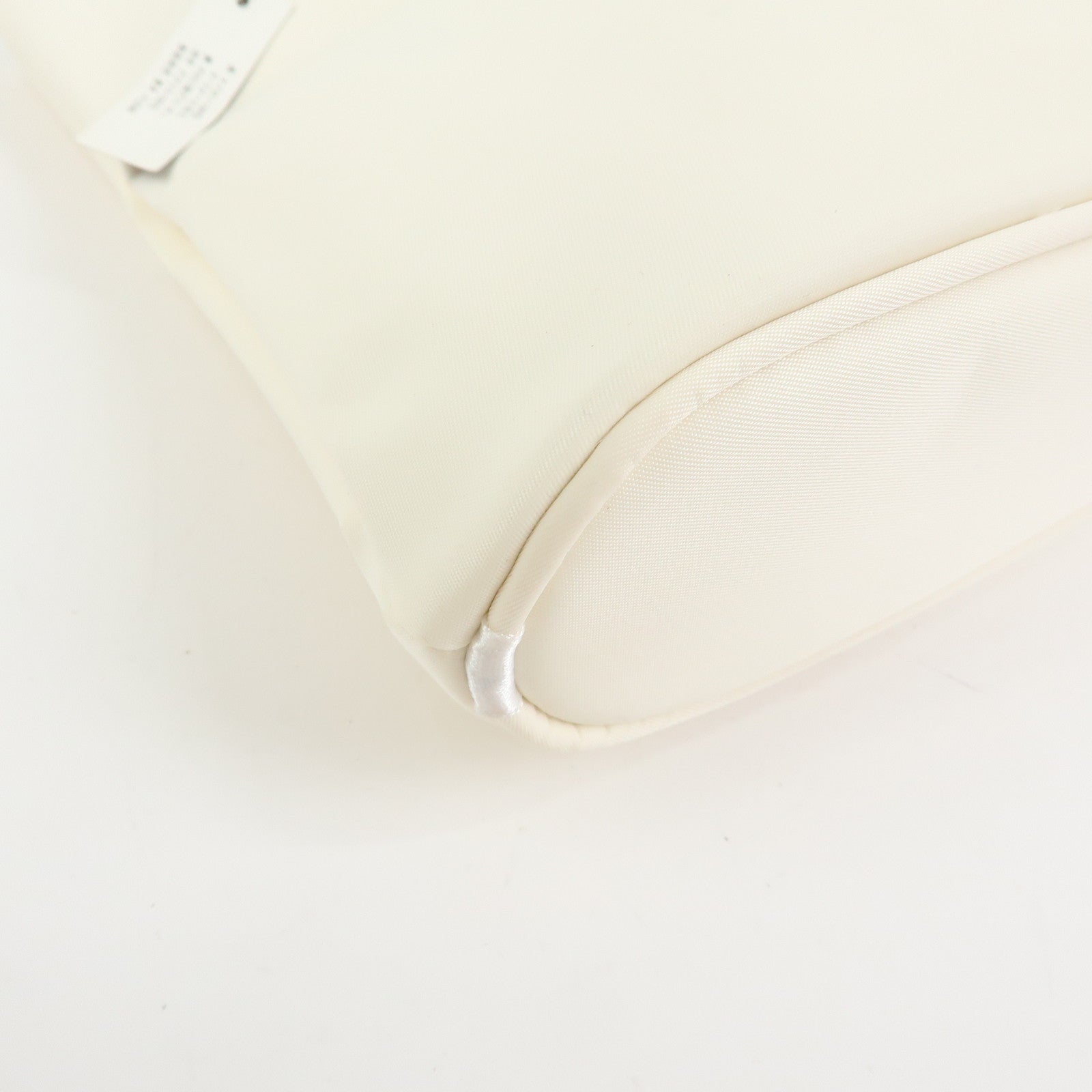 Celine Circle Logo Nylon Cotton Hand Bag Off White Yellow Multicolor