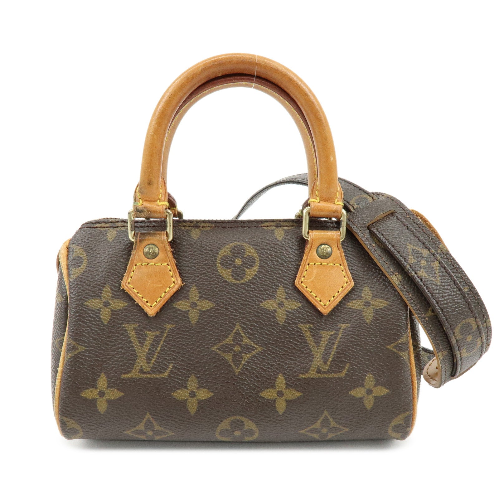 Louis Vuitton Monogram Canvas Mini Speedy Hand Bag & Strap M41534