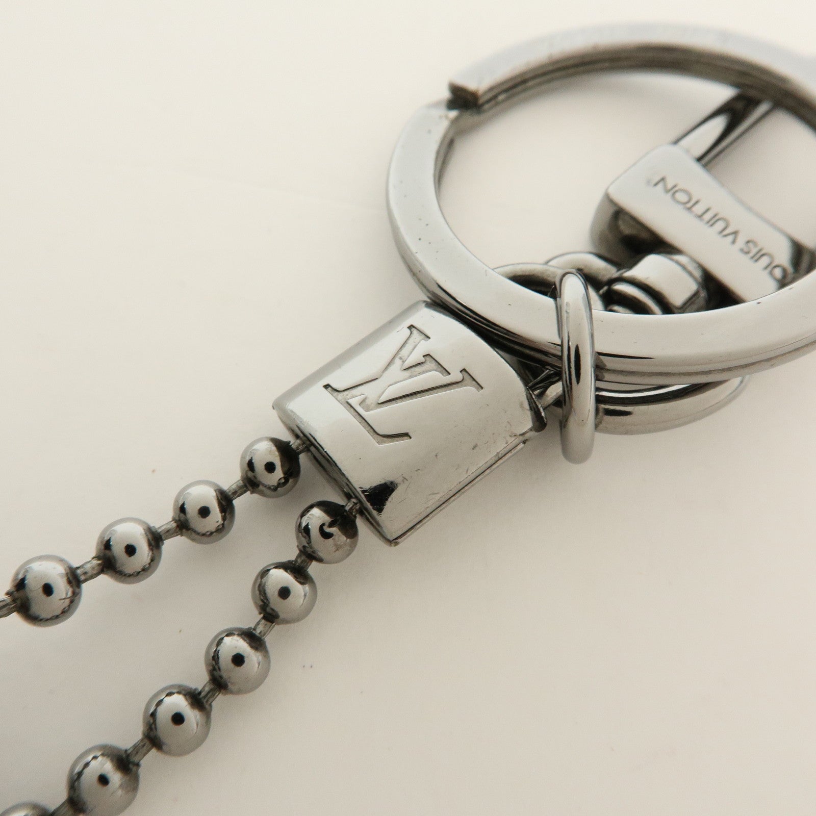 Louis Vuitton Monogram Eclips Porte Cles Tab ID Metal Key Chain M63618