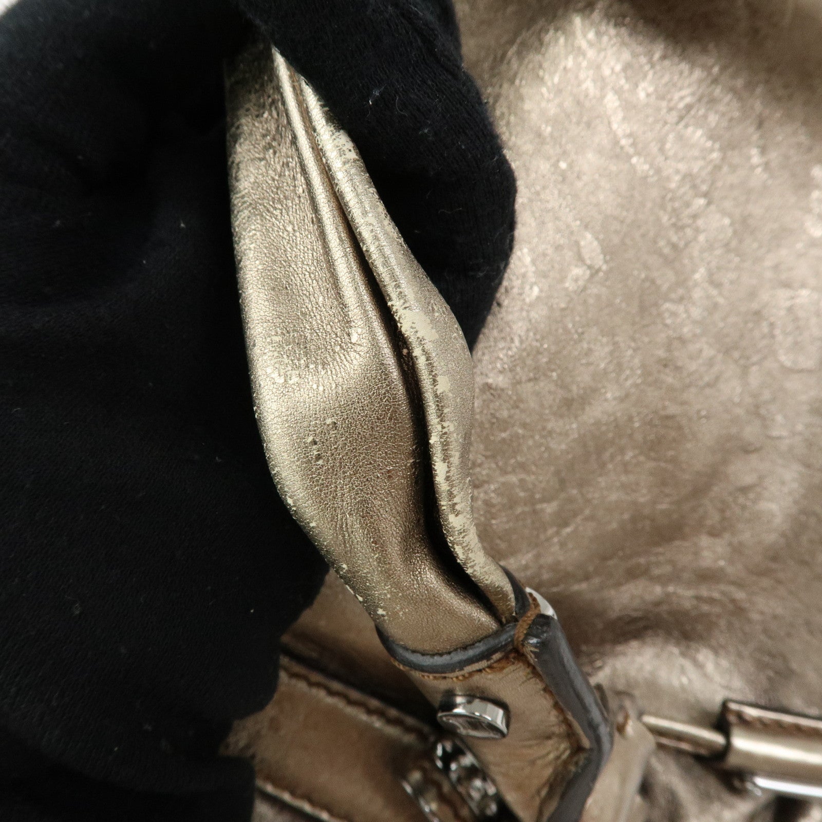 Celine Bittersweet Leather Shoulder Bag Hand Bag Hobo Bag Gold