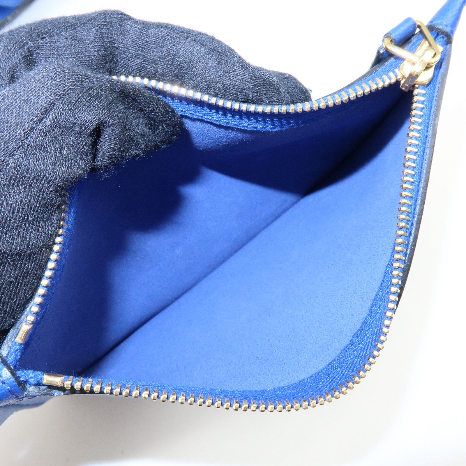 SAINT LAURENT PARIS Cassandra Leather Sac Shopping Bag Blue 394195