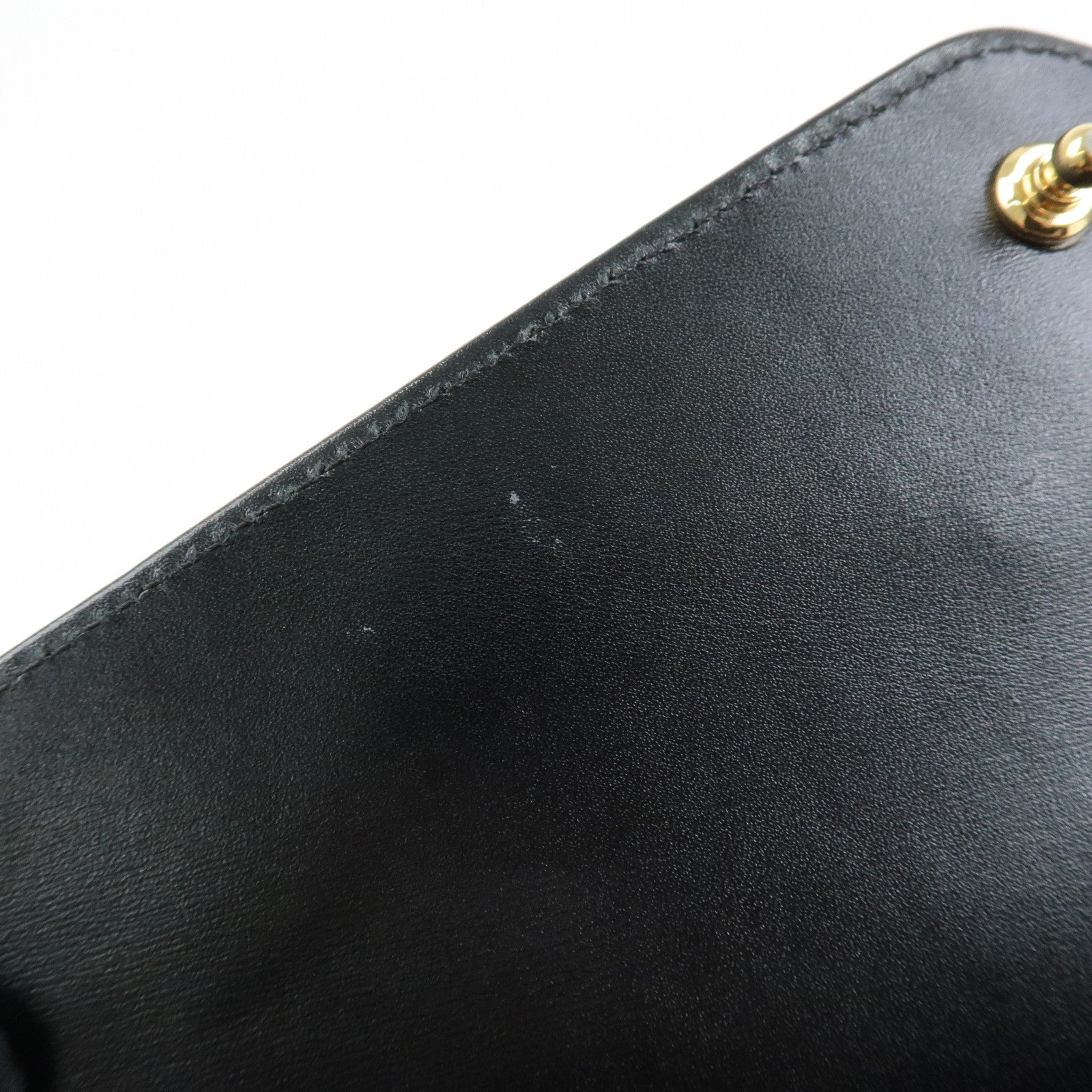 GUCCI Rajah Tiger Head Leather Chain Shoulder Bag Black 537241