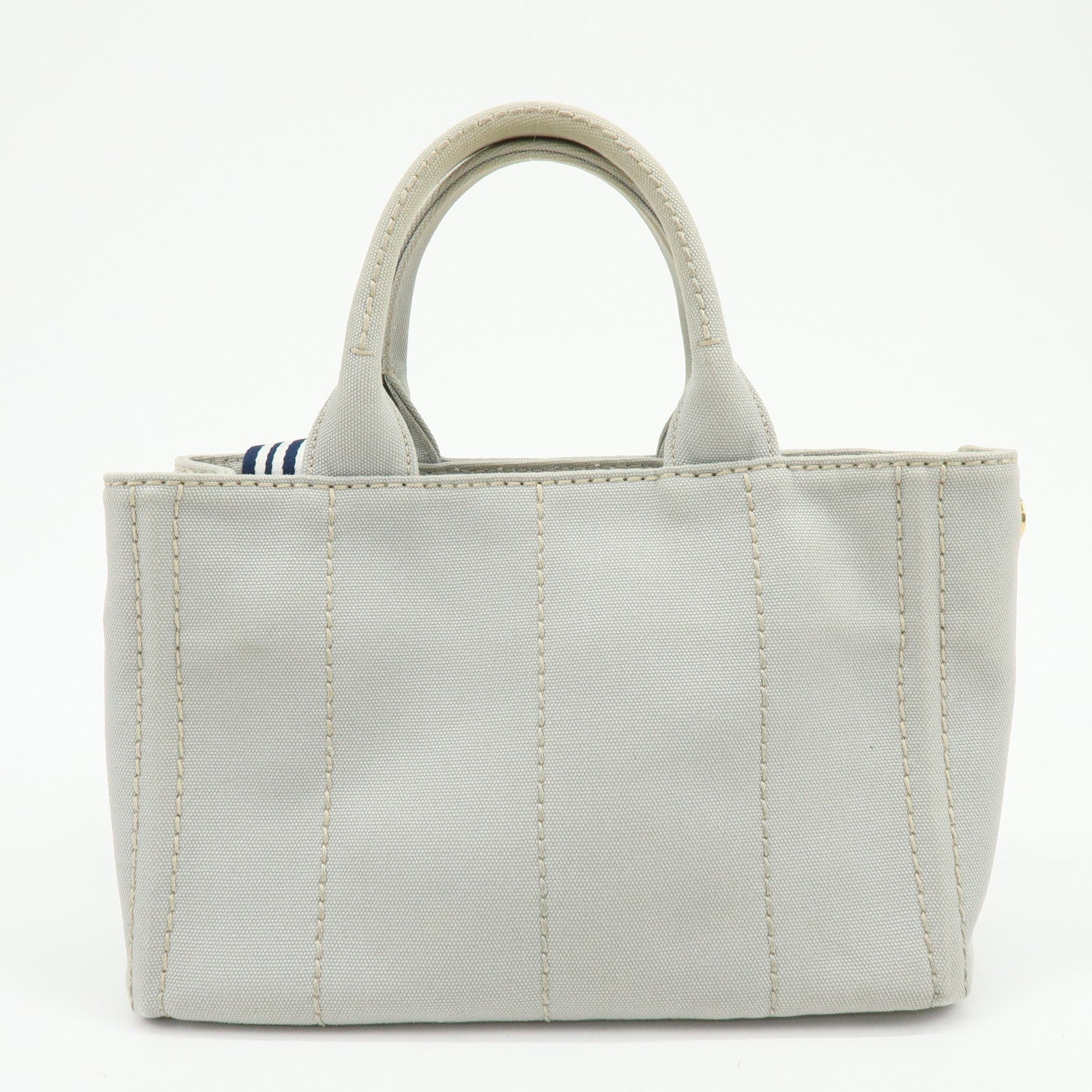 PRADA Canapa Mini Canvas 2Way Bag Hand Bag Shoulder Bag Gray 1BG439