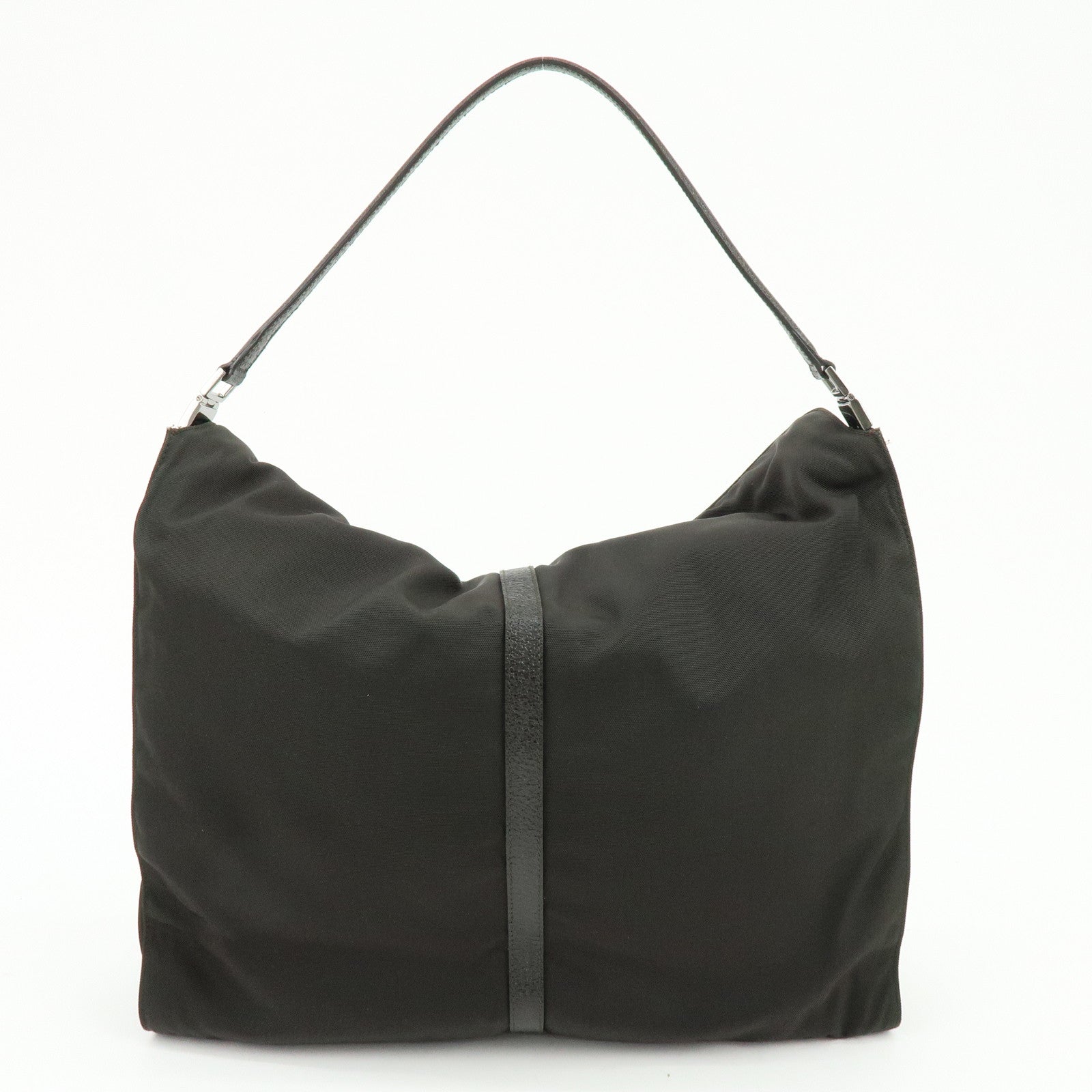 GUCCI Jackie Nylon Leather Shoulder Bag Dark Brown 001 3348