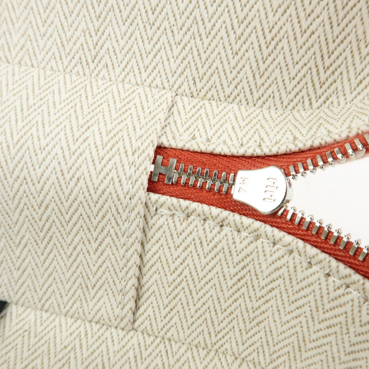HERMES Toile H Escale Cosmetic Pouch Accesory Pouch Vermilion
