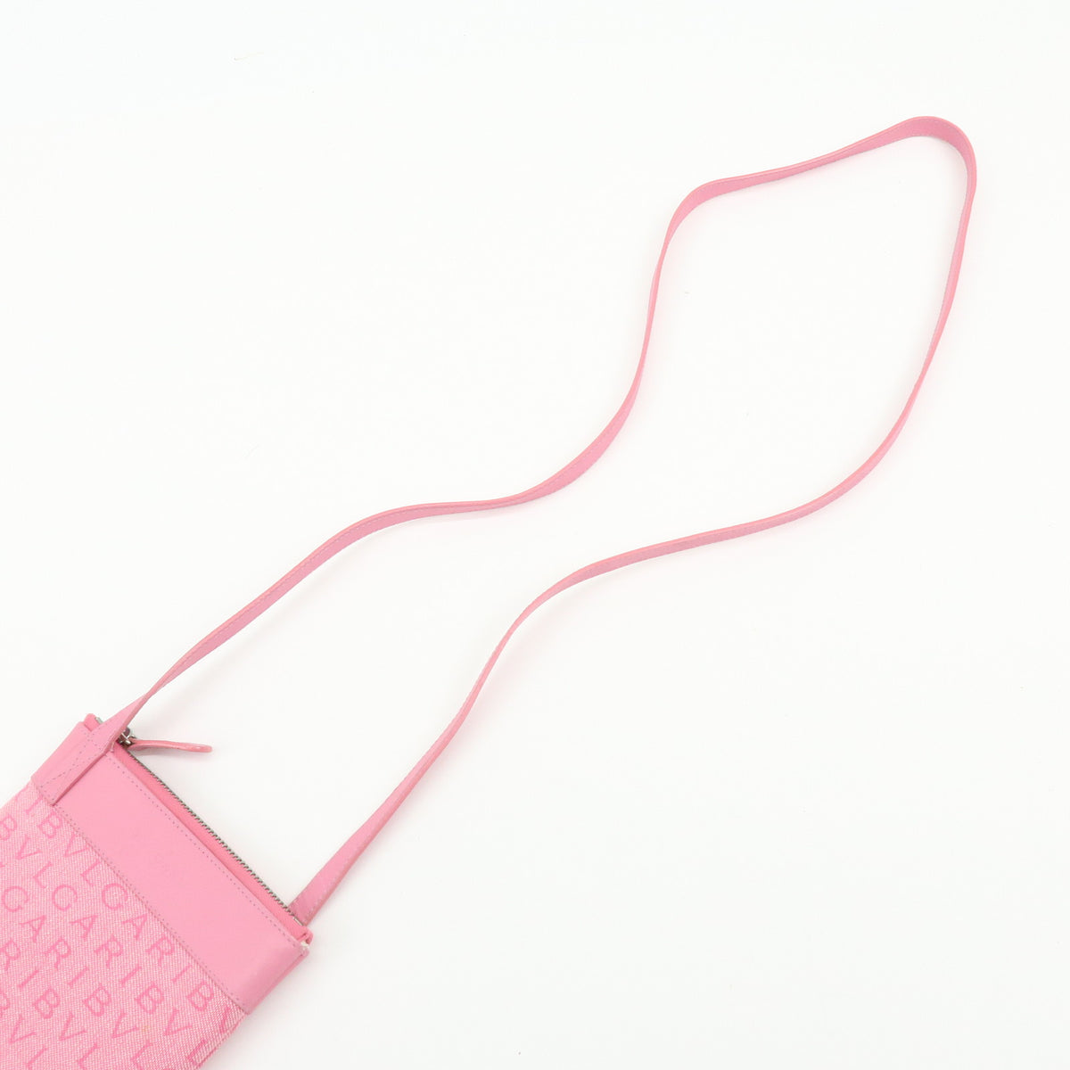 BVLGARI Logomania Canvas Leather Shoulder Bag Crossbody Bag Pink