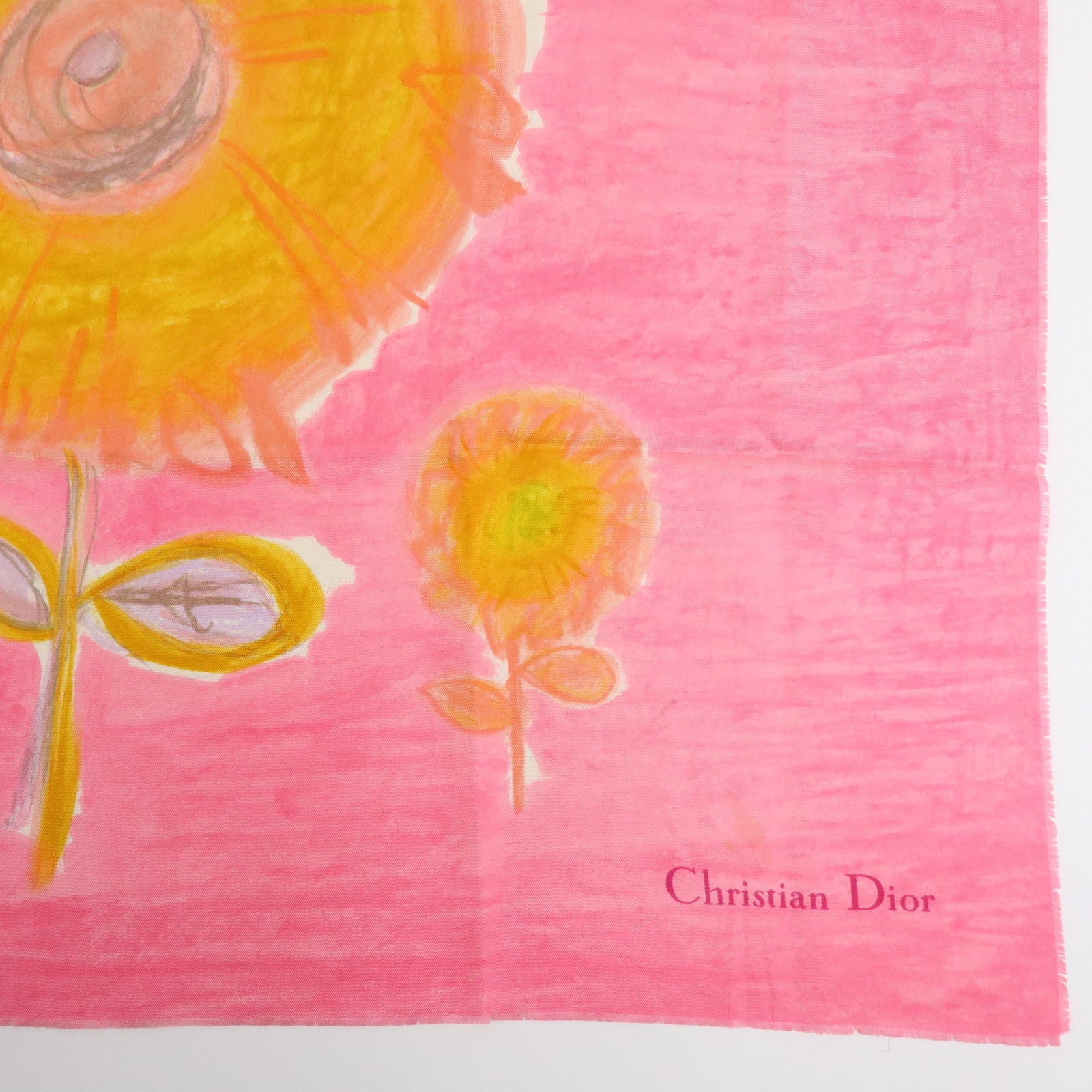 Christian Dior CELINE Cartier Lot of 3 Silk 100% Scarf Pink Gold Beige