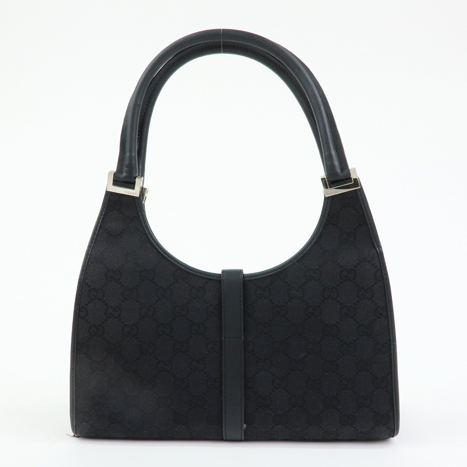 GUCCI Jackie GG Canvas Leather Hand Bag Shoulder Bag Black 001・1067