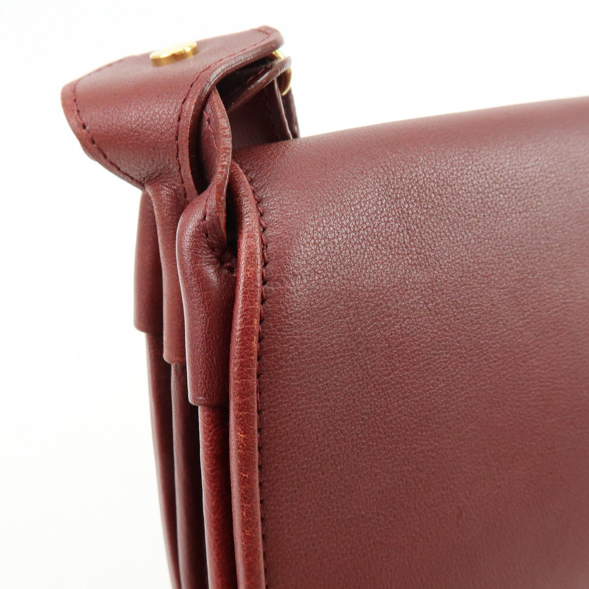 Cartier Must de Cartier Leather Flap Shoulder Bag Bordeaux