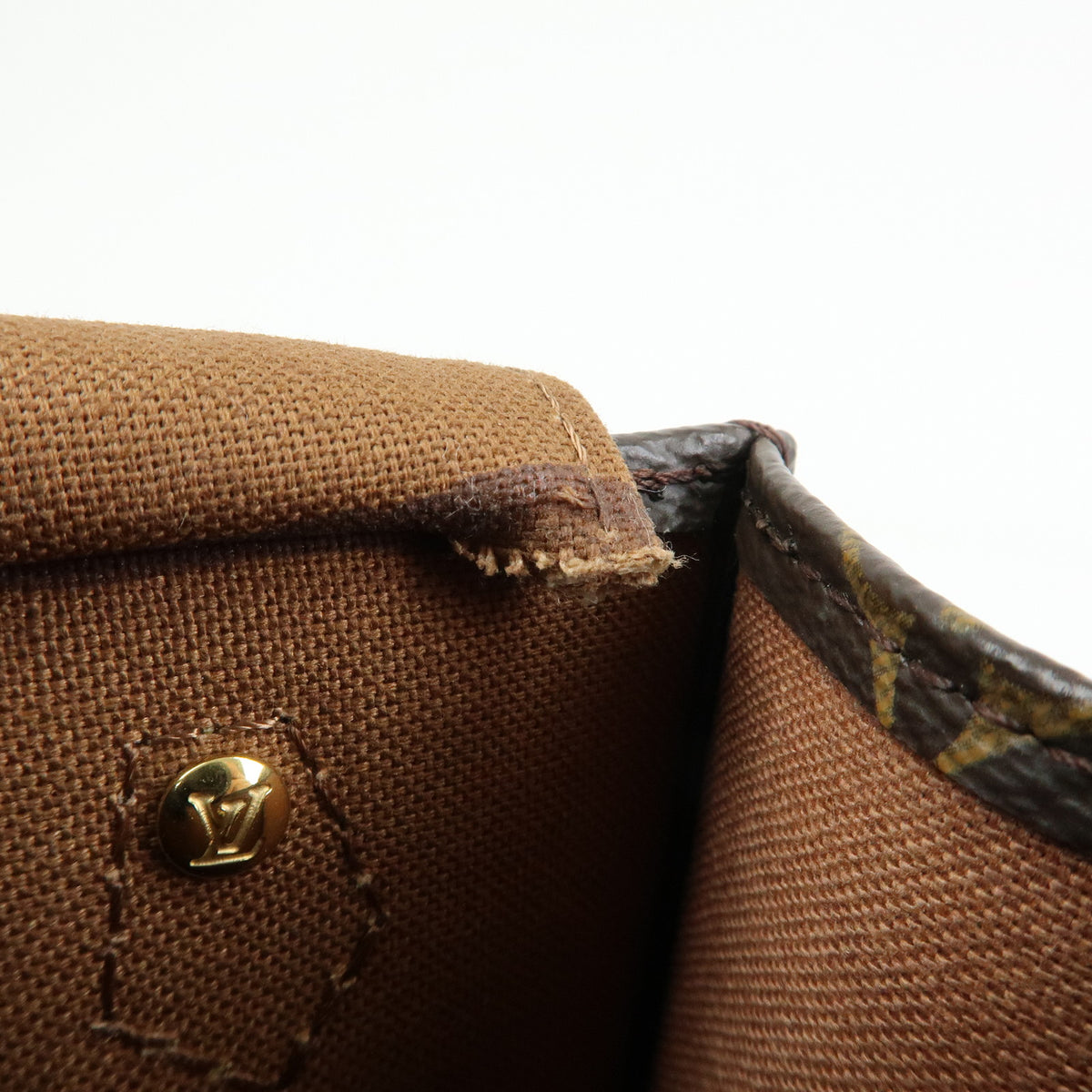 Louis Vuitton Monogram Petit Sac Plat 2Way Shoulder Bag Brown M69442